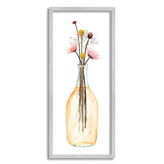 Stupell Industries Minimal Flower Bouquet Arrangement Glass Jar Illustration , 13 x 30, Design by Susan Jill