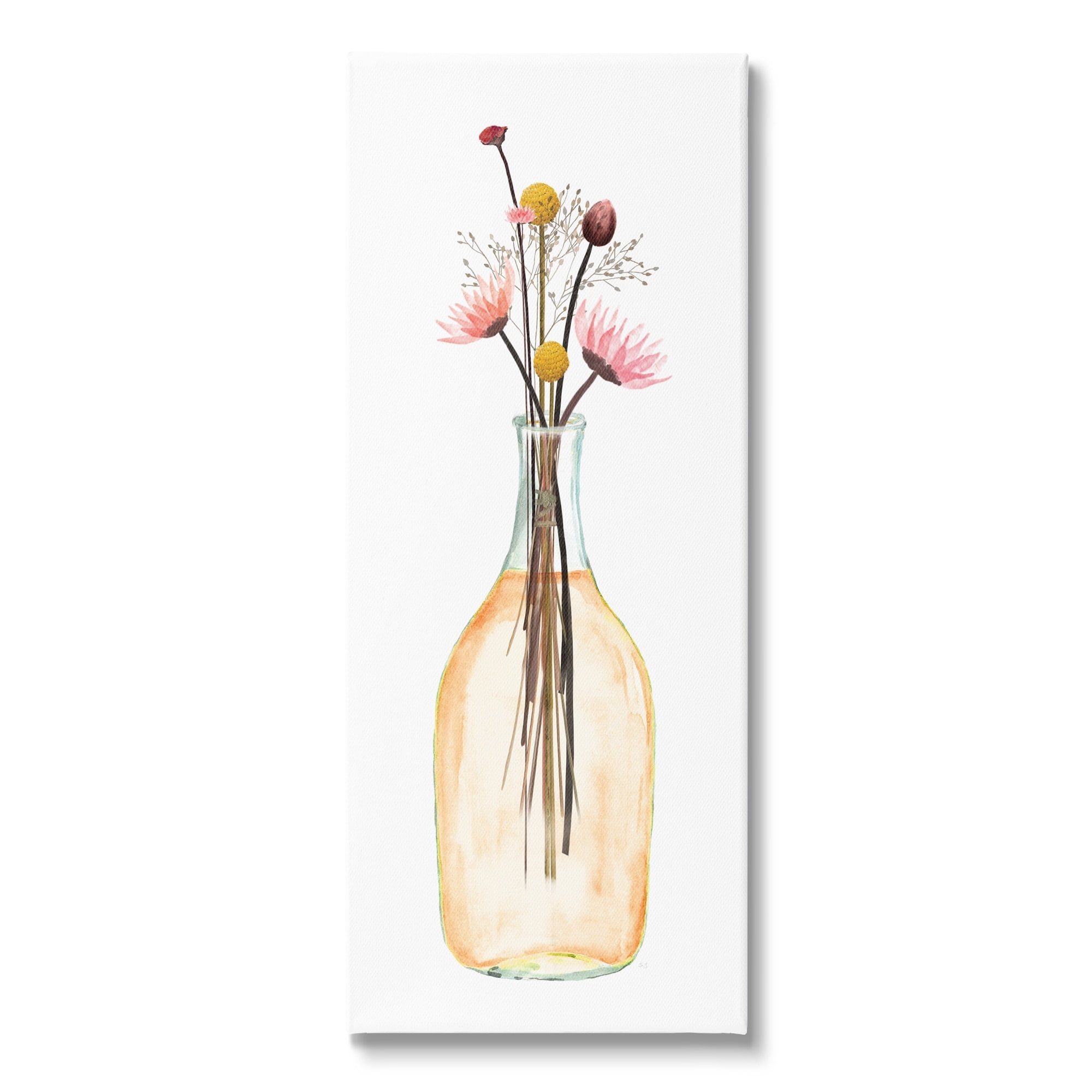 Stupell Industries Minimal Flower Bouquet Arrangement Glass Jar Illustration , 17 x 40, Design by Susan Jill