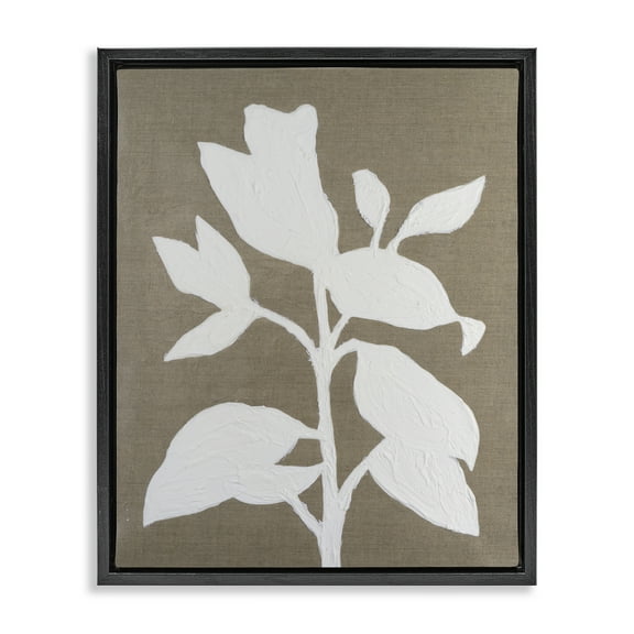 Stupell Industries Minimal Frosted Florals Black Framed Floater Canvas Wall Art design by Vanna Lam, 31 x 25