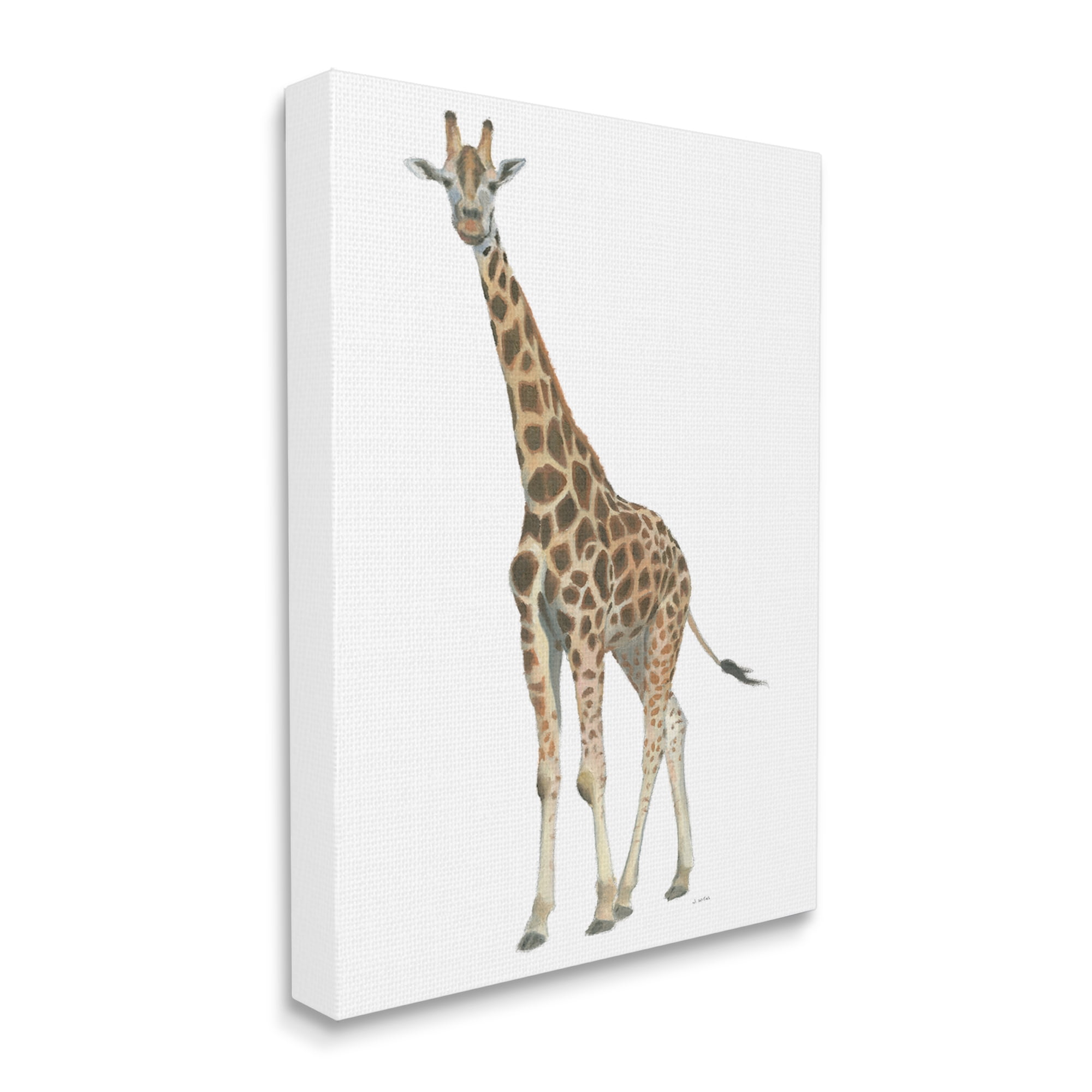 Stupell Industries Minimal Giraffe Portrait Patterned Safari Animal Animals & Insects Painting Gallery Wrapped Canvas Print Wall Art, 16 x 20