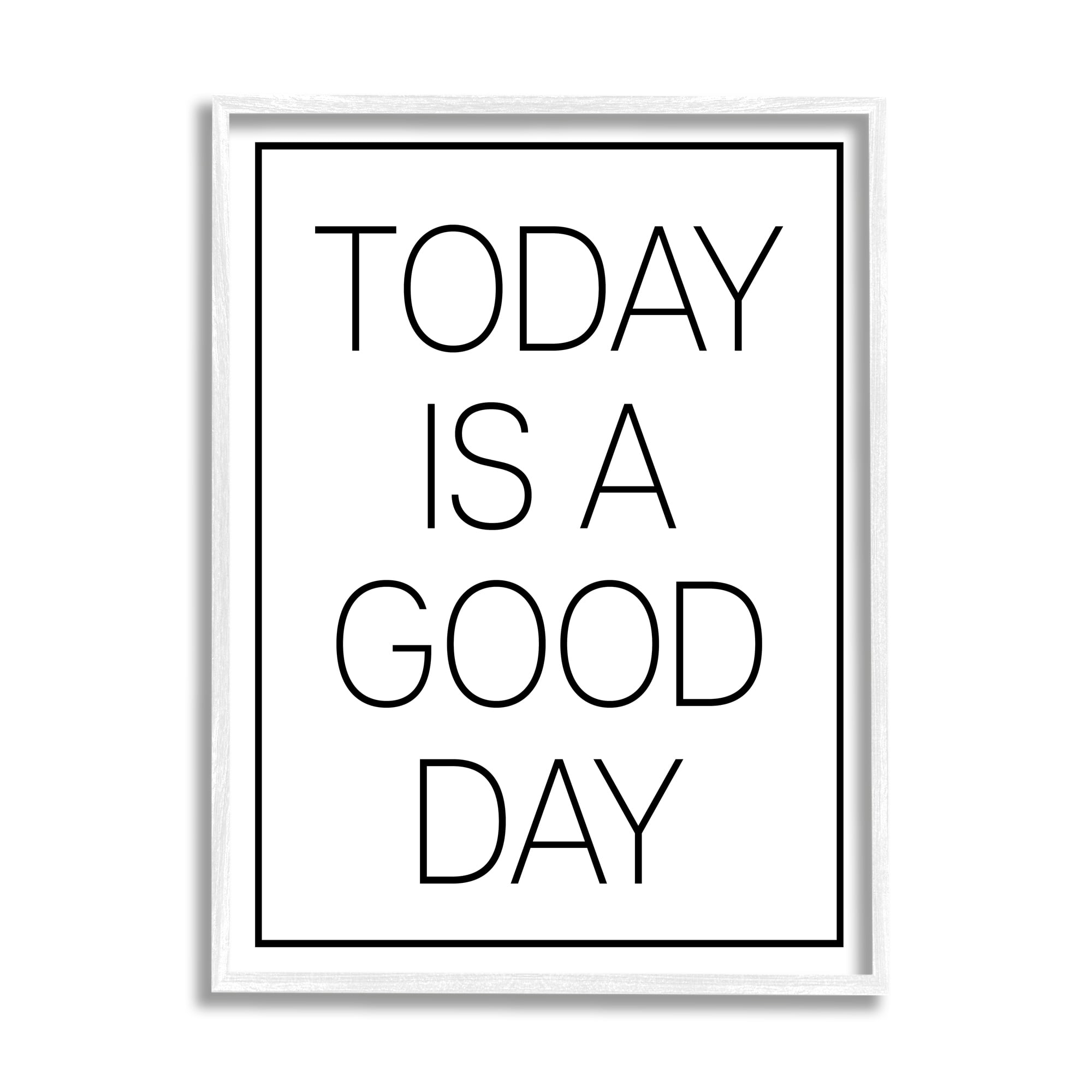 Stupell Industries Minimal Good Day Phrase Inspirational Painting White Framed Art Print Wall Art, 24 x 30