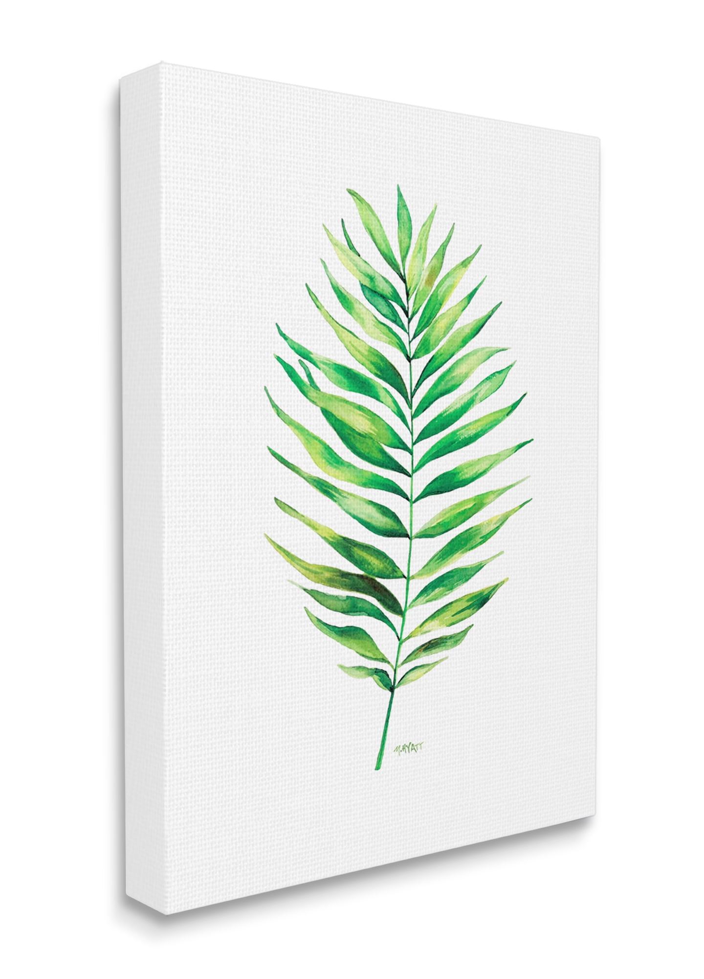 Stupell Industries Minimal Green Palm Tropical Plant over White Canvas Wall Art, 24 x 30, Design by Melissa Hyatt LLC