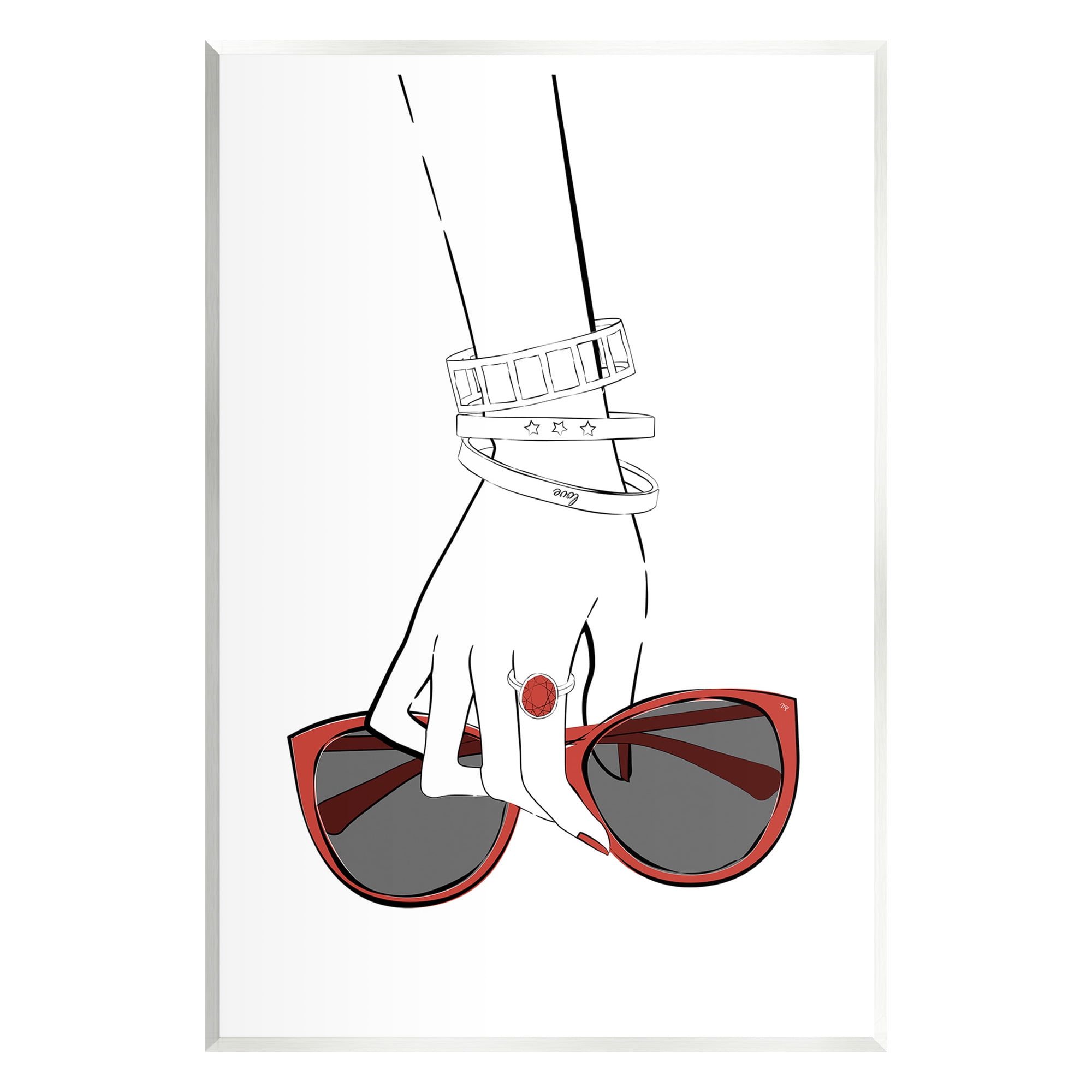 Stupell Industries Minimal Hand with Jewelry Beauty & Fashion Painting Unframed Art Print Wall Art, 10 x 15