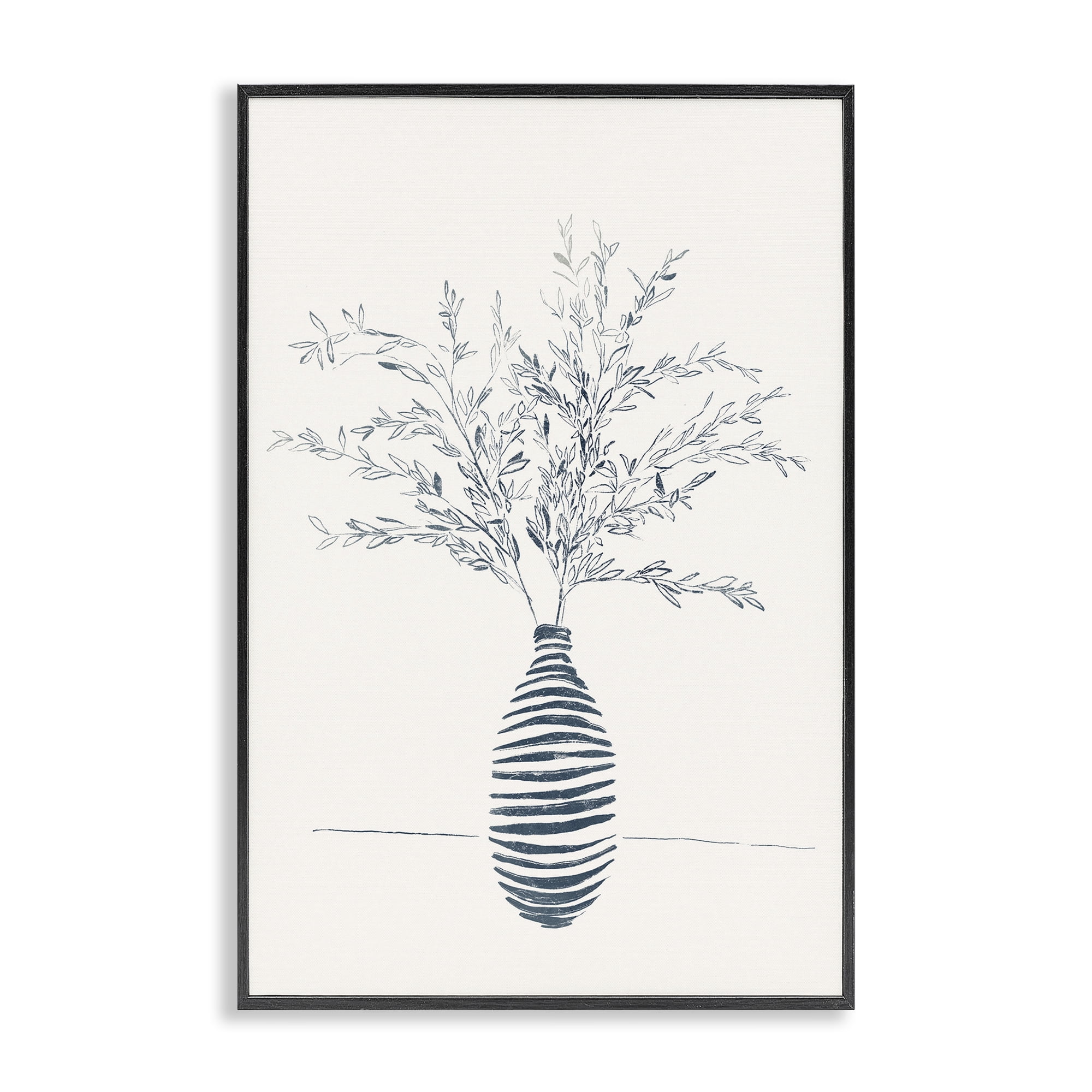 Stupell Industries Minimal Herb Vase Botanical & Floral Painting Black Framed Art Print Wall Art, 20 x 30