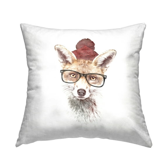Stupell Industries Minimal Hipster Fox Decorative Printed Throw Pillow Design by Robert Farkas