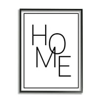 Stupell Industries Minimal Home Phrase Inspirational Painting Black Framed Art Print Wall Art, 11 x 14