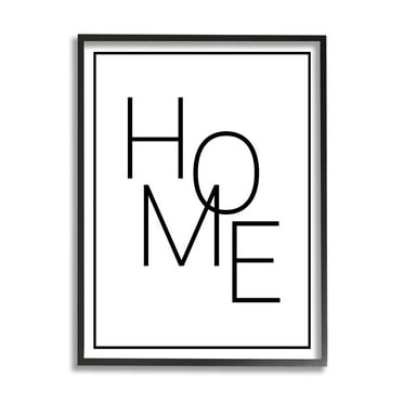 Stupell Industries Minimal Home Phrase Inspirational Painting Black Framed Art Print Wall Art, 11 x 14