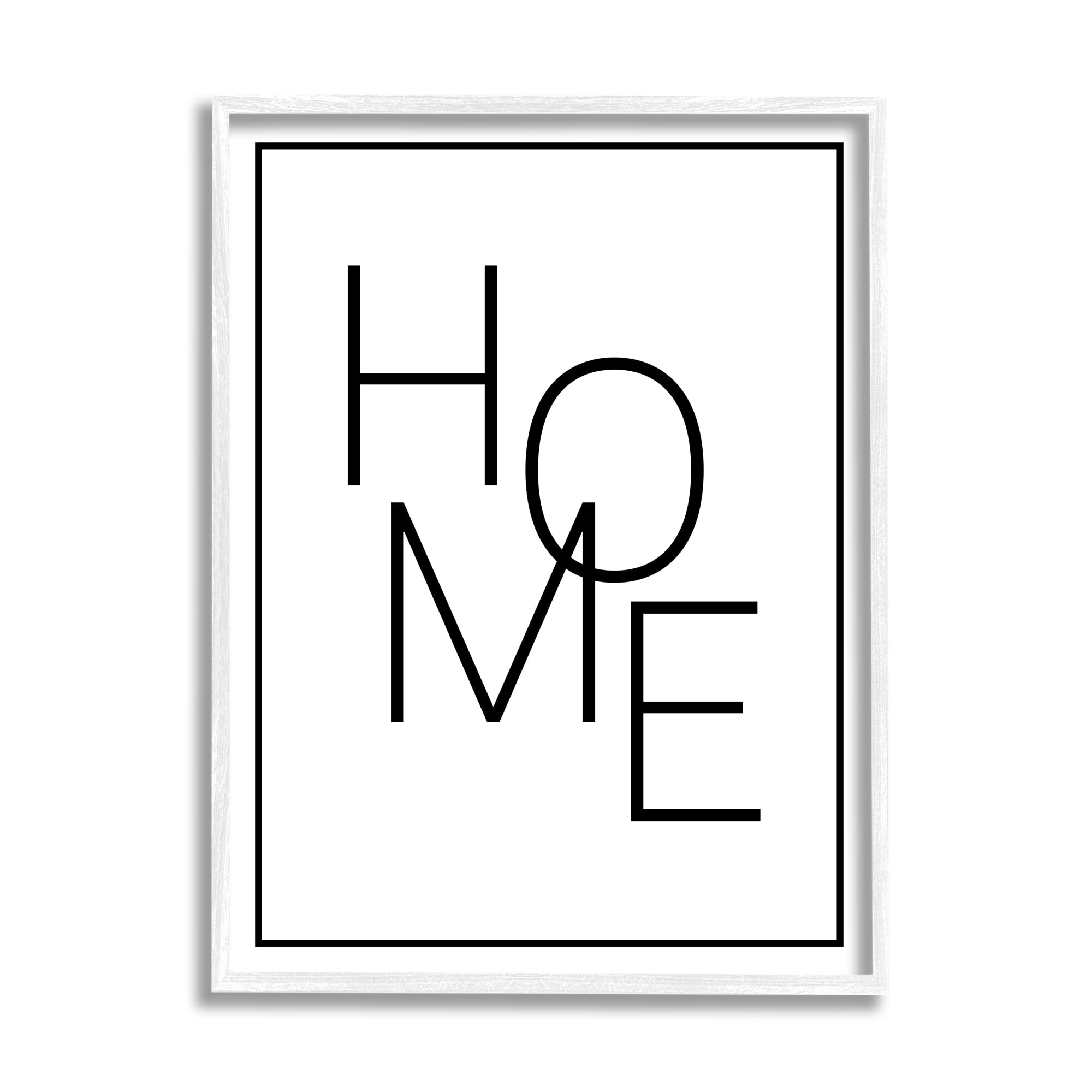 Stupell Industries Minimal Home Phrase Inspirational Painting White Framed Art Print Wall Art, 16 x 20
