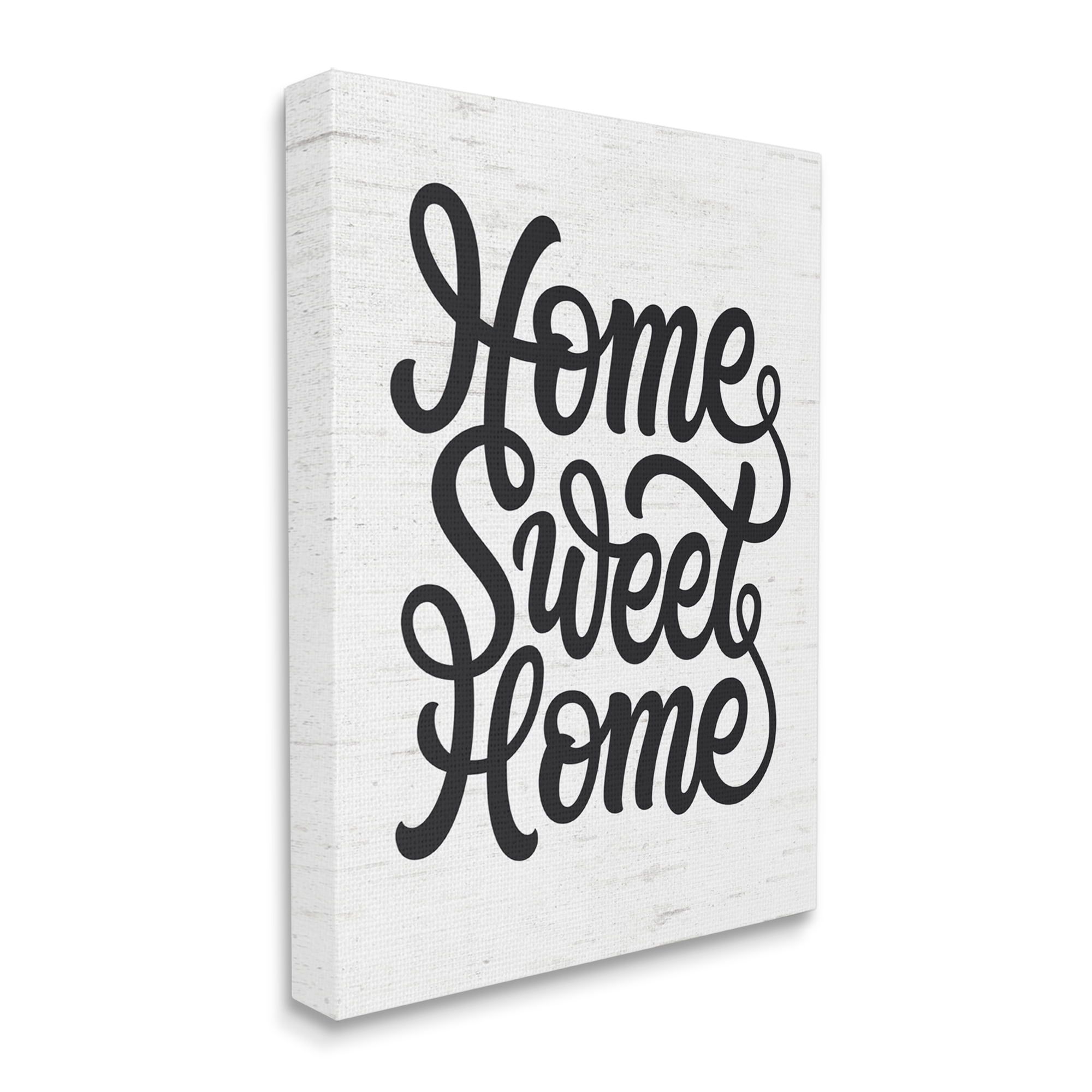 Stupell Industries Minimal Home Sweet Home Typography Light Worn Pattern Inspirational Painting Gallery Wrapped Canvas Print Wall Art, 24 x 30
