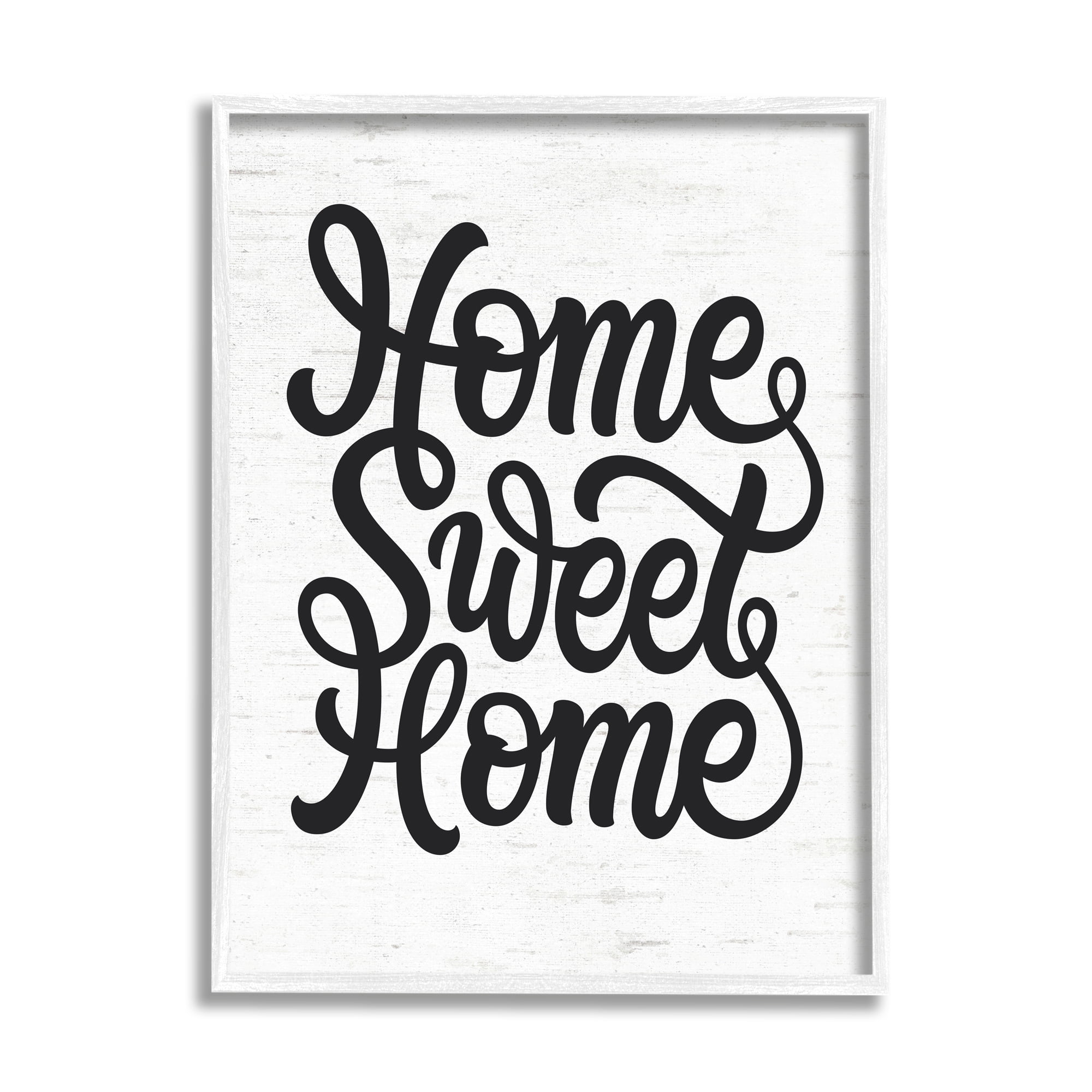 Stupell Industries Minimal Home Sweet Home Typography Light Worn Pattern Modern Painting White framed Art Print Wall Art, 24 x 30, Design by Lettered and Lined