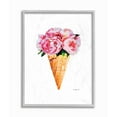 thumbnail image 1 of Stupell Industries Minimal Icecream Cone with Pink Peonies Framed Wall Art by Amanda Greenwood, 1 of 8