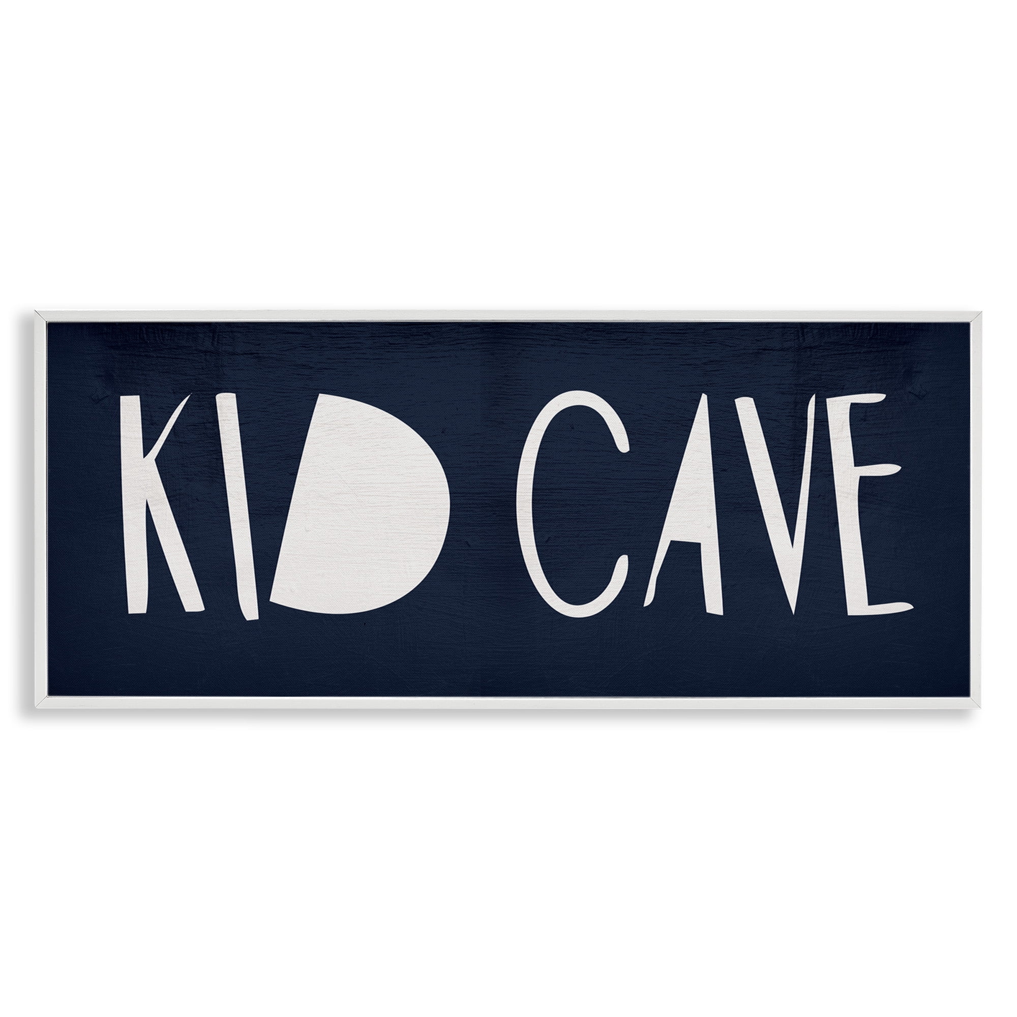 Stupell Industries Minimal Kid Cave Sign Typography Painting White Framed Art Print Wall Art, 24 x 10