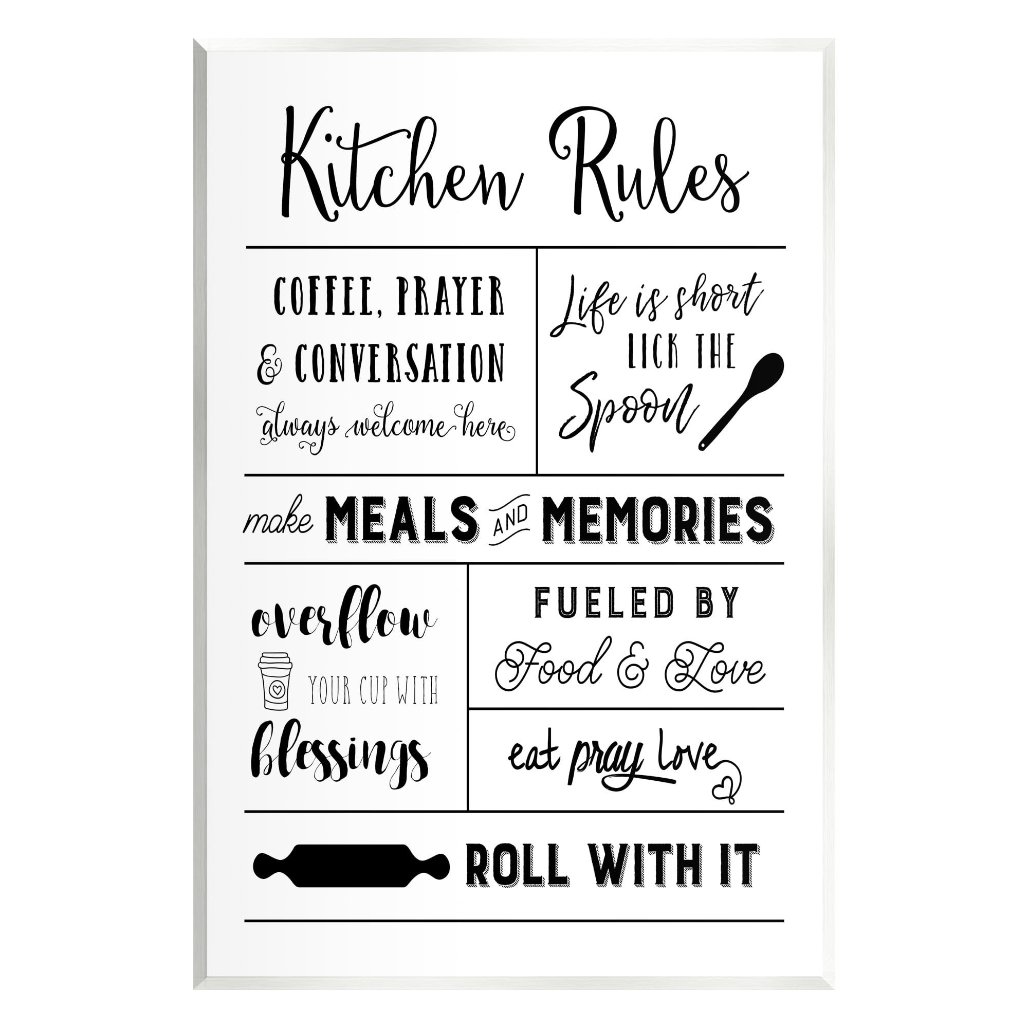 Stupell Industries Kitchen Rules - 13 x 19 Wall Art Print - Walmart.com