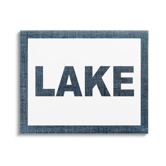 Stupell Industries Minimal Lake Phrase Typography Painting Gallery Wrapped Canvas Art Print Wall Art, 20 x 16