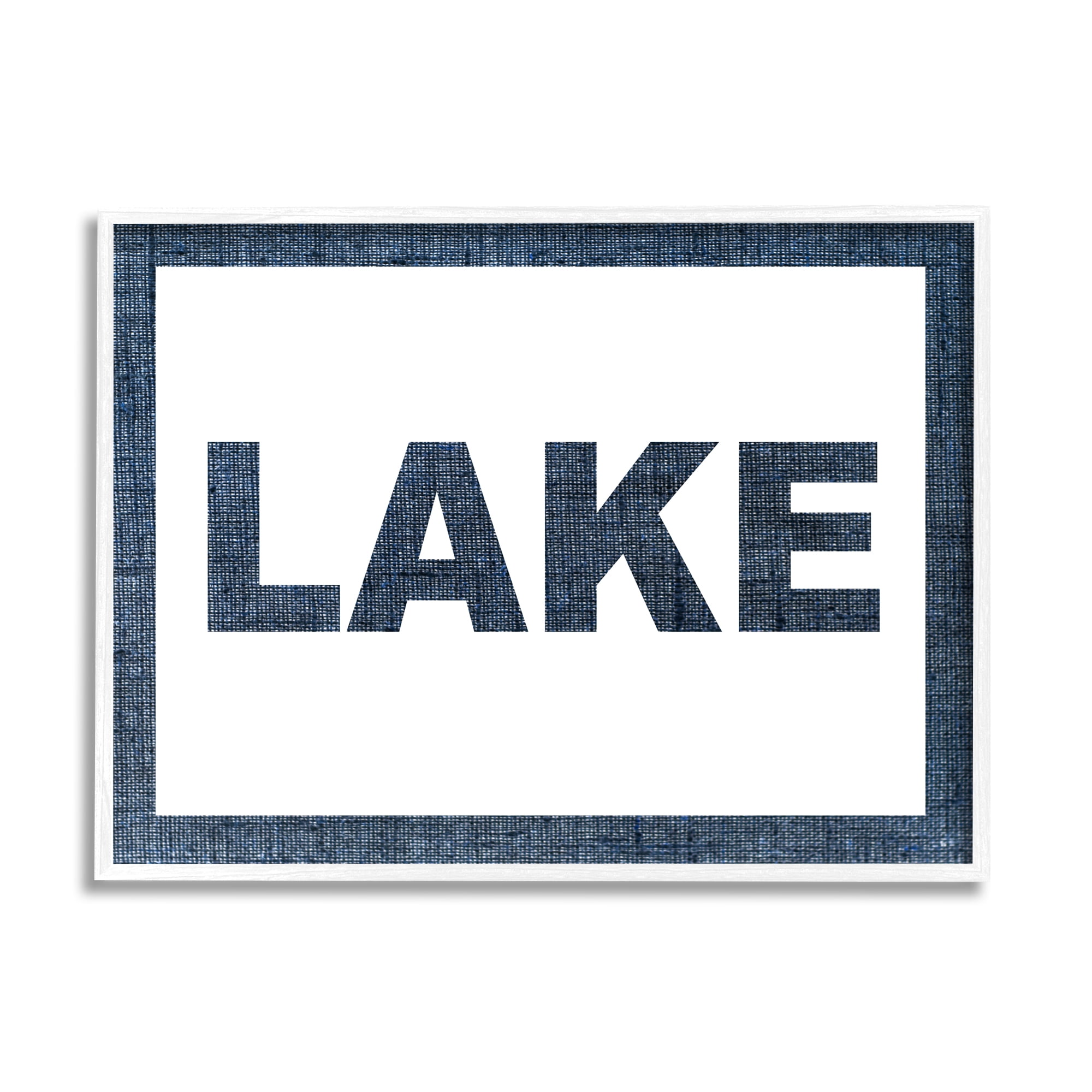 Stupell Industries Minimal Lake Phrase Typography Painting White Framed Art Print Wall Art, 14 x 11