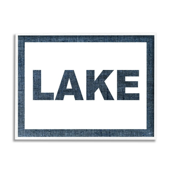 Stupell Industries Minimal Lake Phrase Typography Painting White Framed Art Print Wall Art, 20 x 16