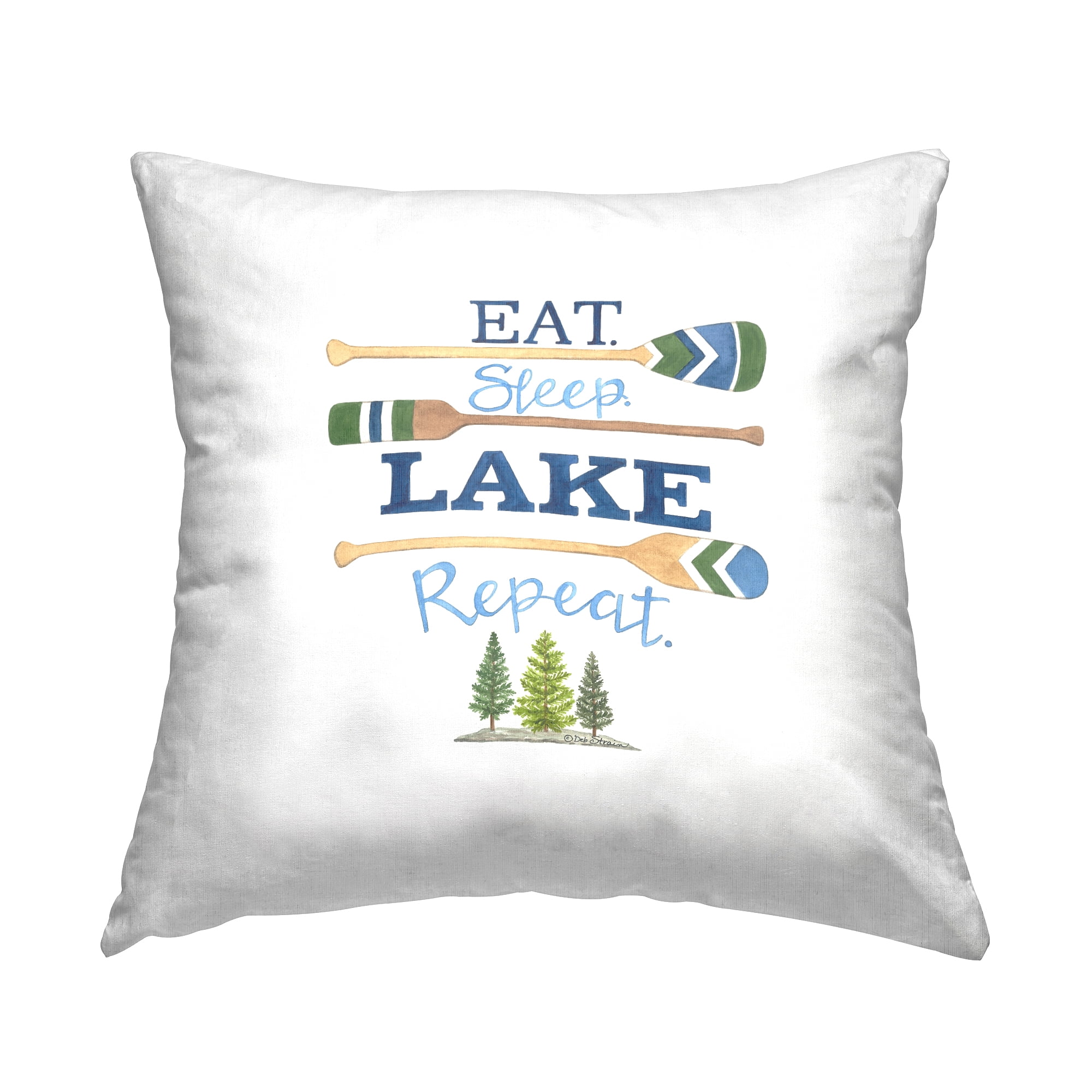 Stupell Industries Minimal Lake Repeat Phrase Decorative Printed Throw Pillow, 18 x 18