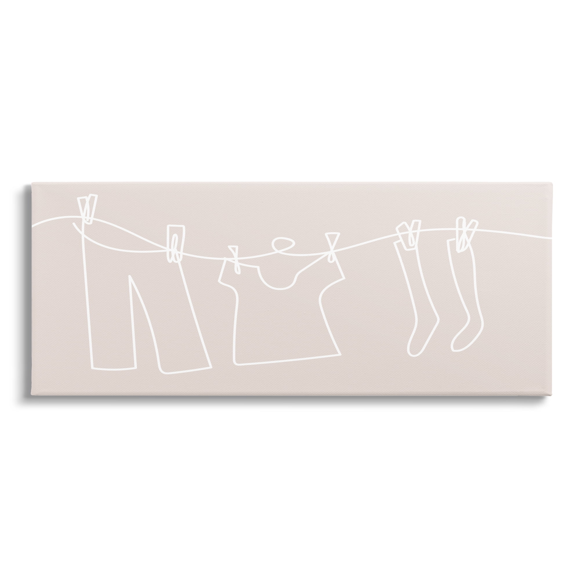 Stupell Industries Minimal Laundry Doodle Abstract Painting Gallery Wrapped Canvas Art Print Wall Art, 40 x 17