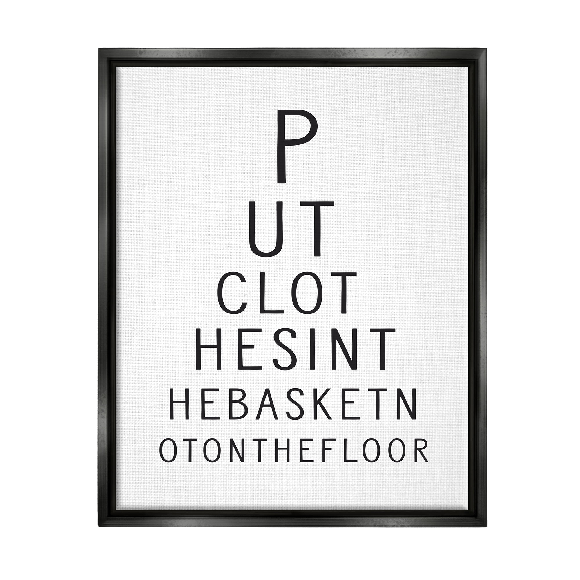 Stupell Industries Minimal Laundry Humor Typography Painting Black Floater Framed Art Print Wall Art, 25 x 31