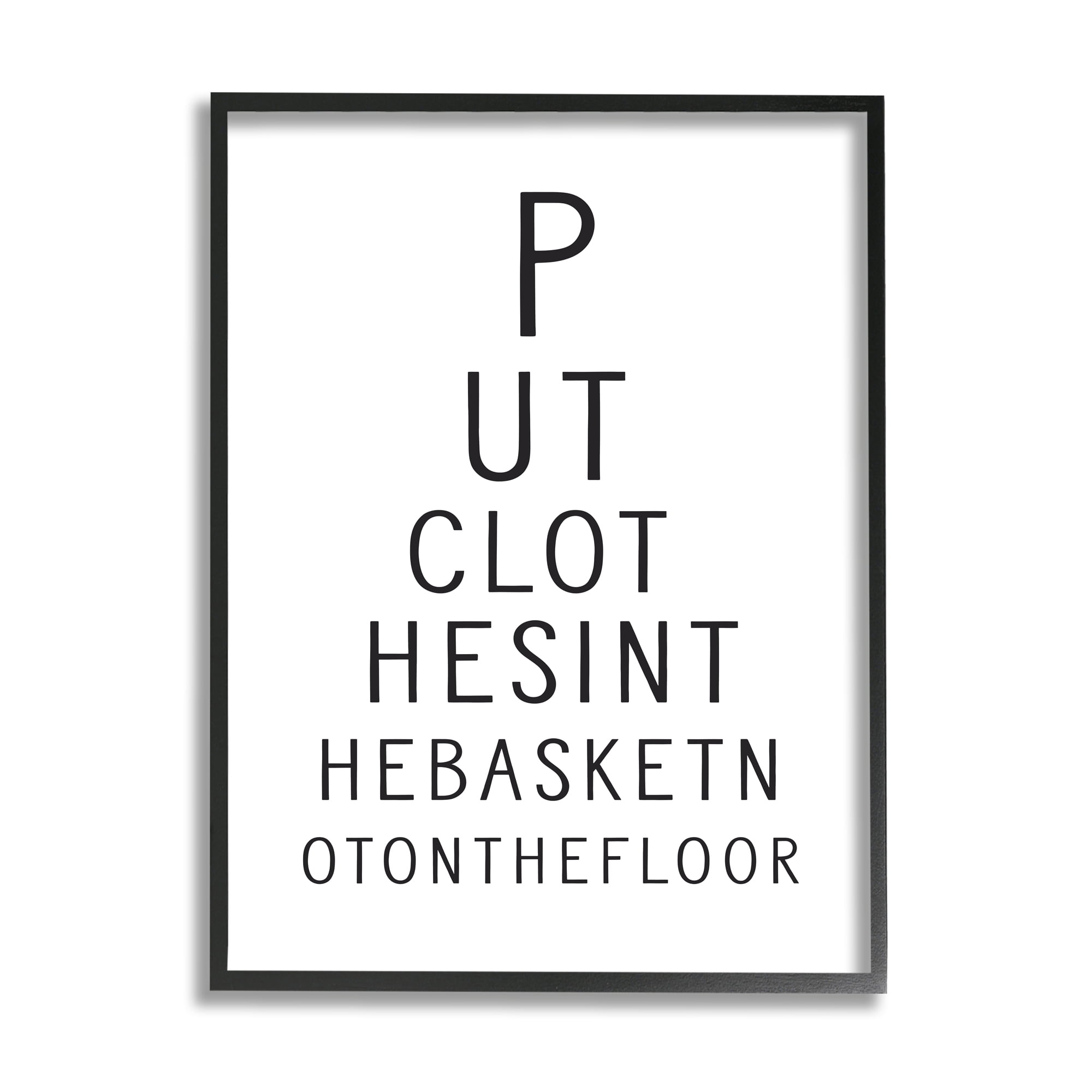 Stupell Industries Minimal Laundry Humor Typography Painting Black Framed Art Print Wall Art, 11 x 14