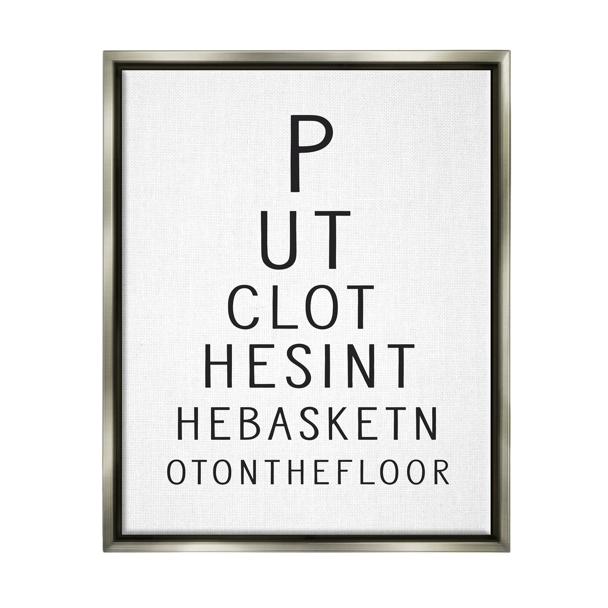 Stupell Industries Minimal Laundry Humor Typography Painting Gray Floater Framed Art Print Wall Art, 17 x 21