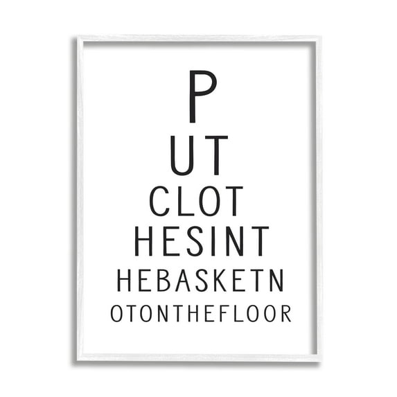 Stupell Industries Minimal Laundry Humor Typography Painting White Framed Art Print Wall Art, 11 x 14