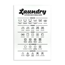 Minimal Laundry Symbols Guide Wall Plaque Art, 13 x 19, Made In USA