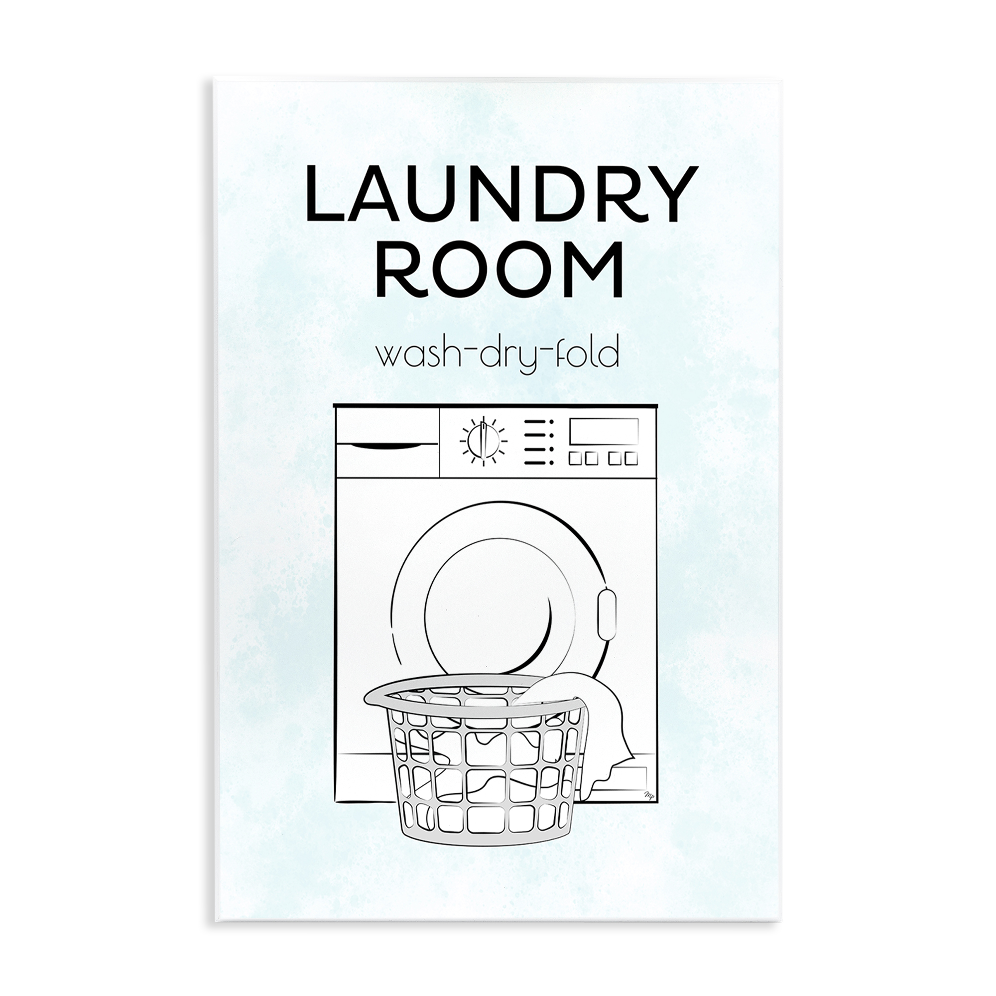 Stupell Industries Minimal Laundry Wash Dry Fold Bath & Laundry Painting Unframed Art Print Wall Art, 13 x 19