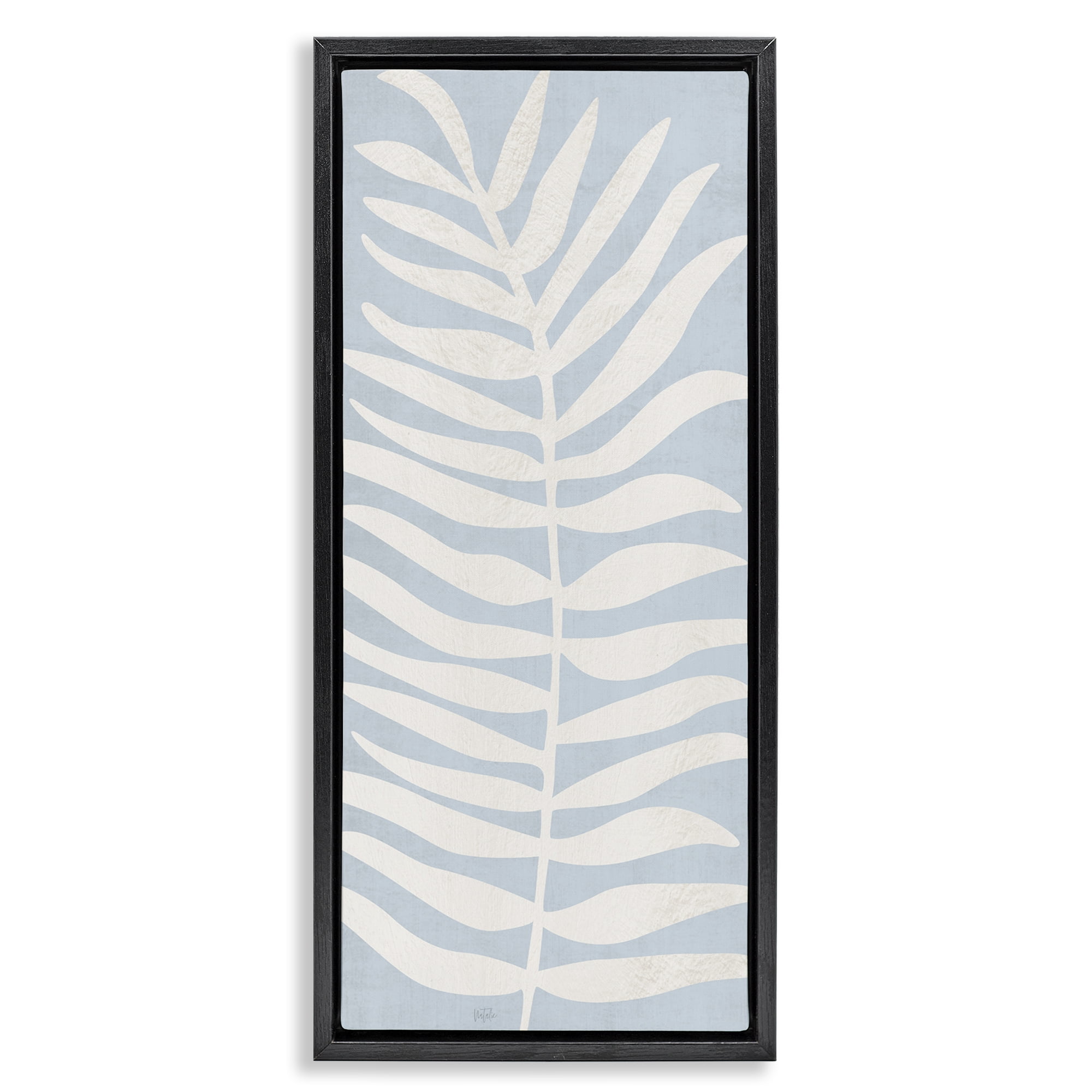 Stupell Industries Minimal Leaf Silhouette Black Framed Floater Canvas Wall Art, design by Natalie Carpentieri