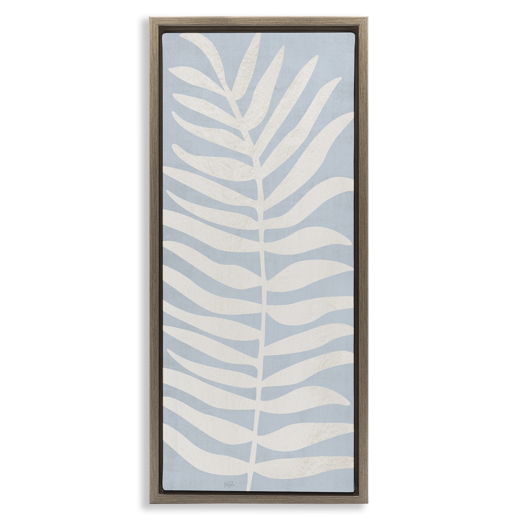 Stupell Industries Minimal Leaf Silhouette Brown Framed Floater Canvas Wall Art, design by Natalie Carpentieri