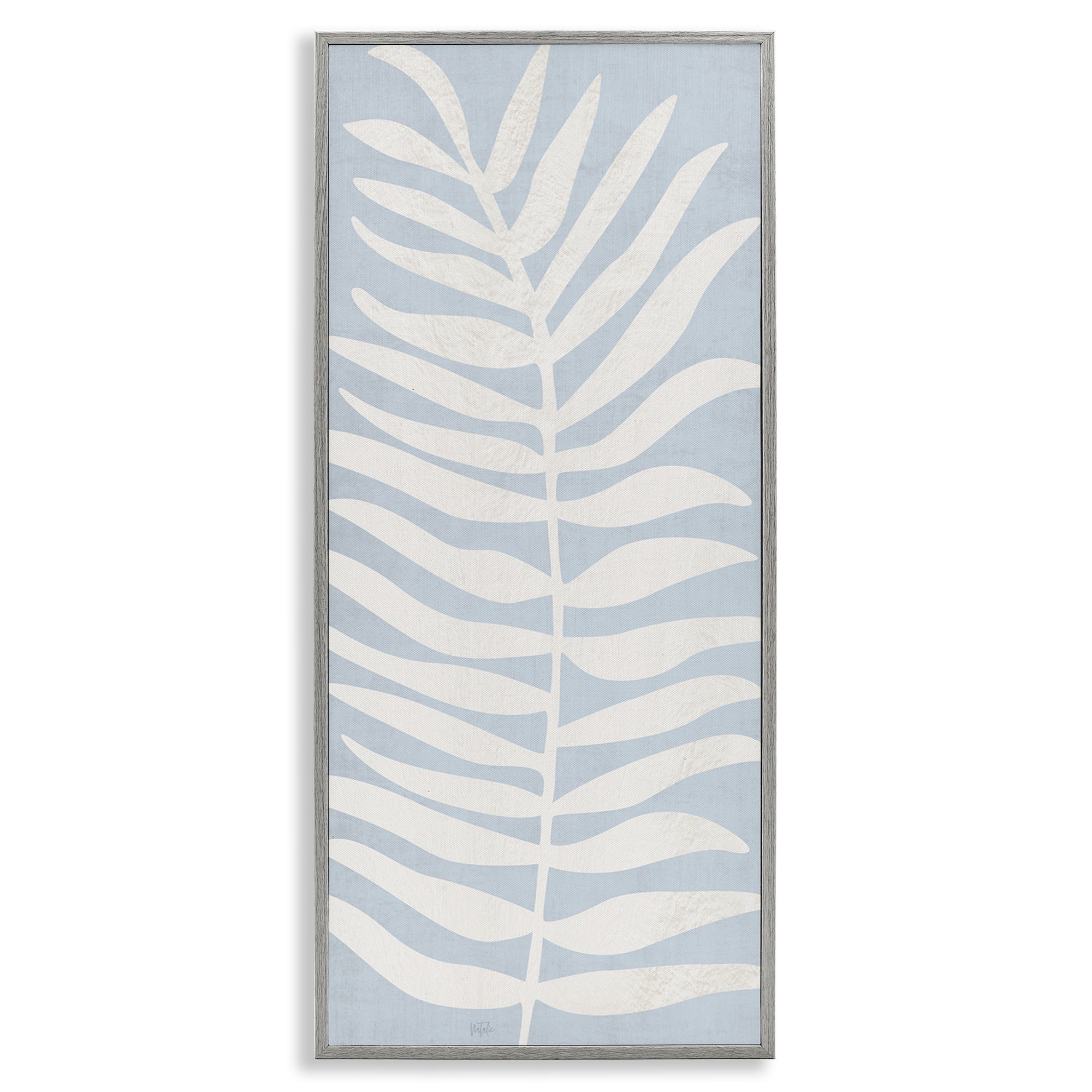 Stupell Industries Minimal Leaf Silhouette Gray Framed Giclee Art, design by Natalie Carpentieri