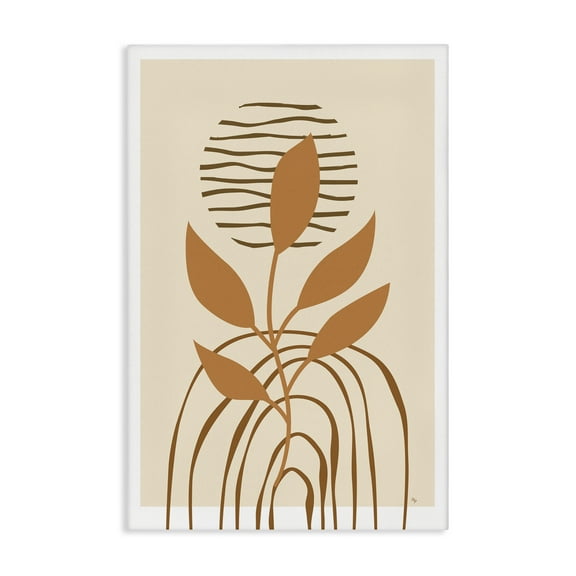 Stupell Industries Minimal Leaf Sprig Botanical & Floral Painting Gallery Wrapped Canvas Art Print Wall Art, 16 x 24