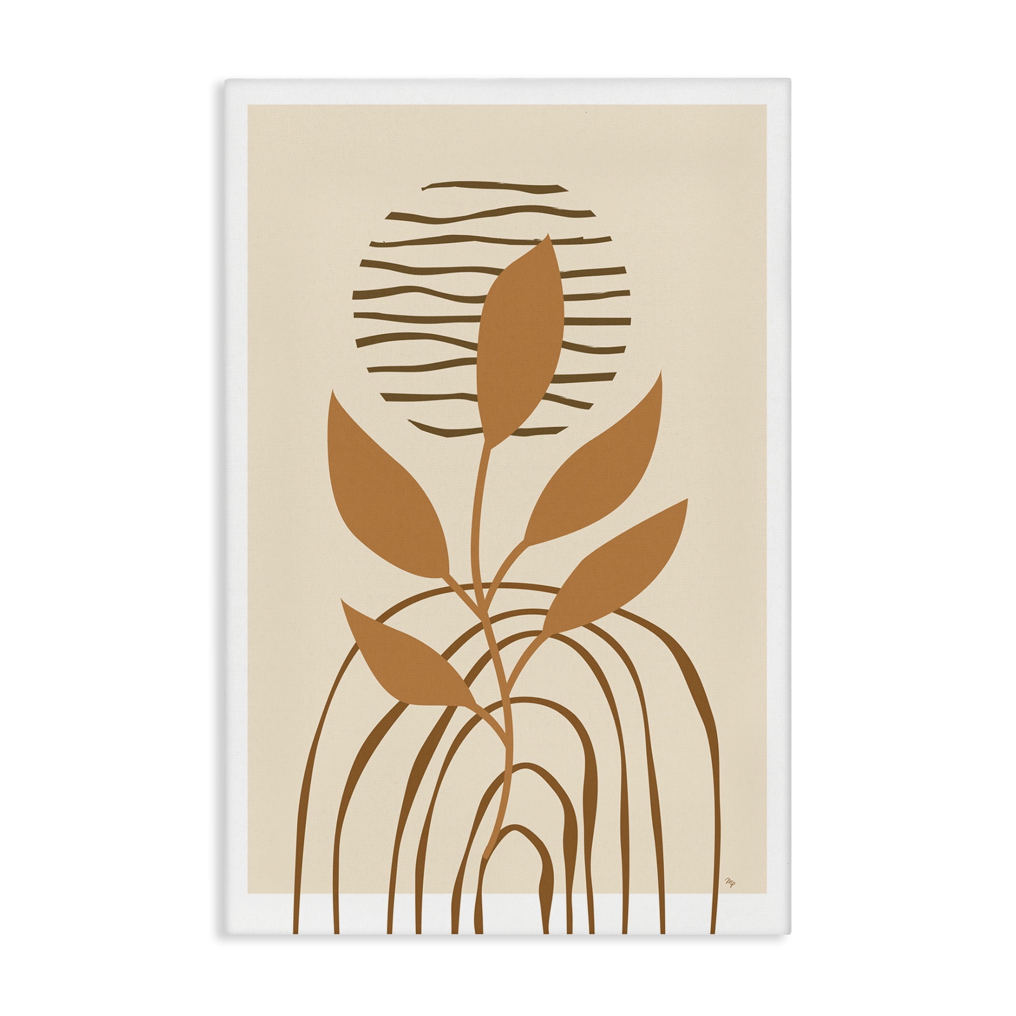Stupell Industries Minimal Leaf Sprig Botanical & Floral Painting Gallery Wrapped Canvas Art Print Wall Art, 30 x 45