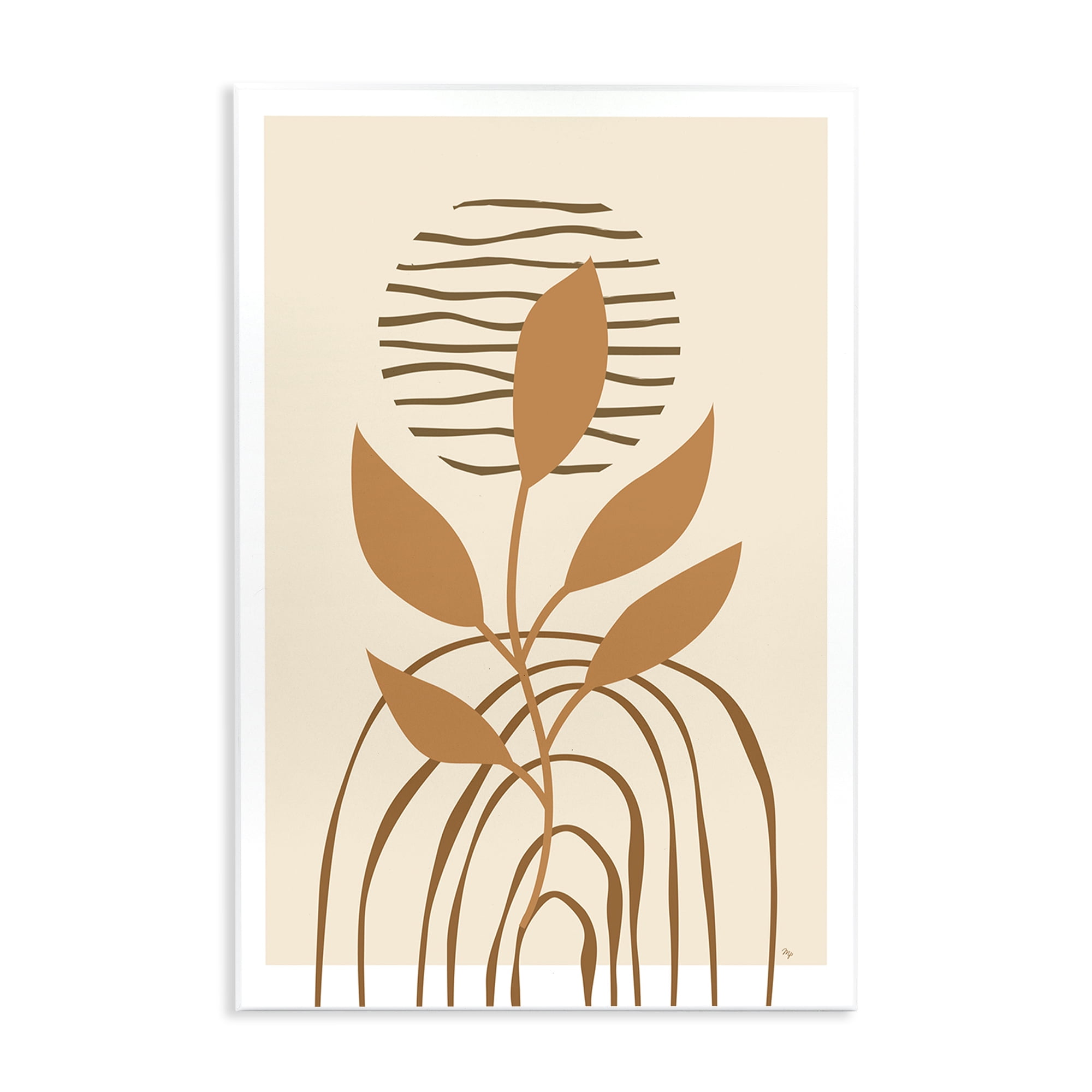 Stupell Industries Minimal Leaf Sprig Botanical & Floral Painting Unframed Art Print Wall Art, 13 x 19