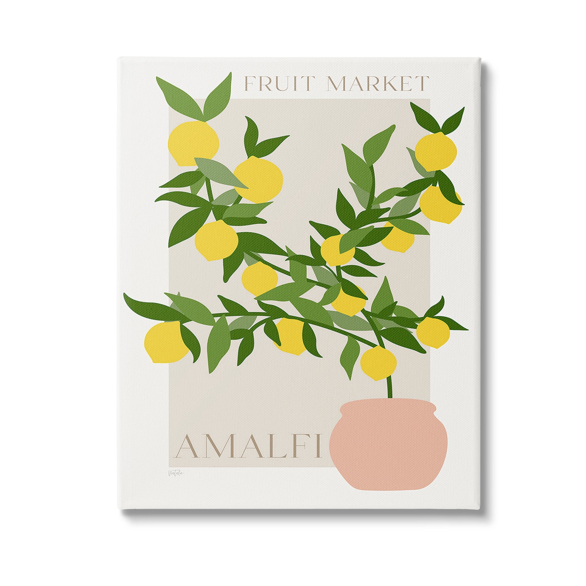 Stupell Industries Minimal Lemon Branch Food & Beverage Painting Gallery Wrapped Canvas Art Print Wall Art, 30 x 40