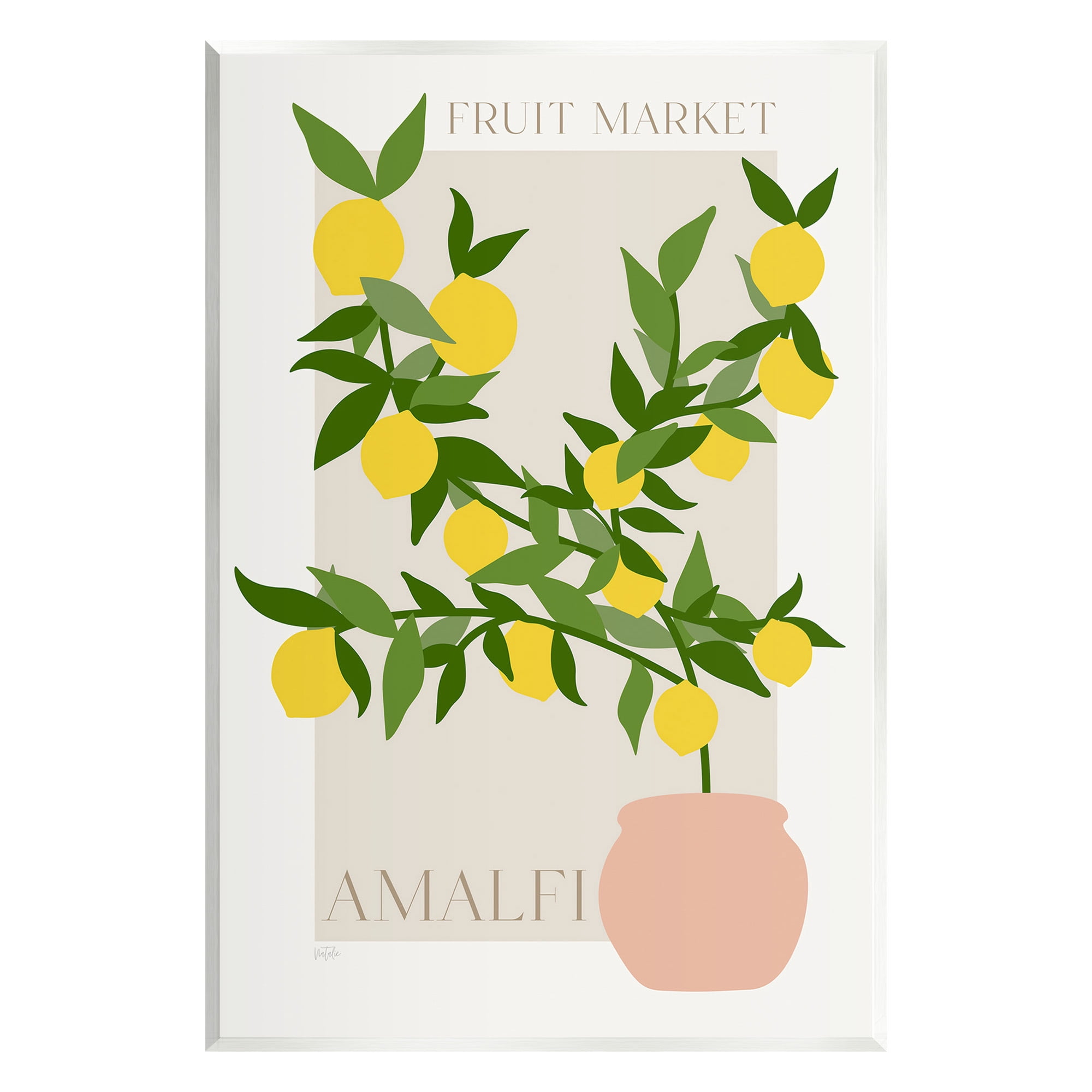 Stupell Industries Minimal Lemon Branch Food & Beverage Painting Unframed Art Print Wall Art, 13 x 19