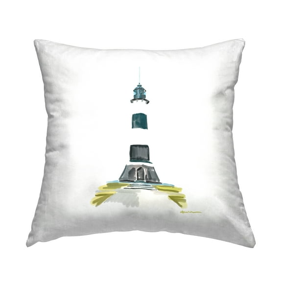 Stupell Industries Minimal Lighthouse Beacon Square Decorative Printed Throw Pillow, 18 x 18