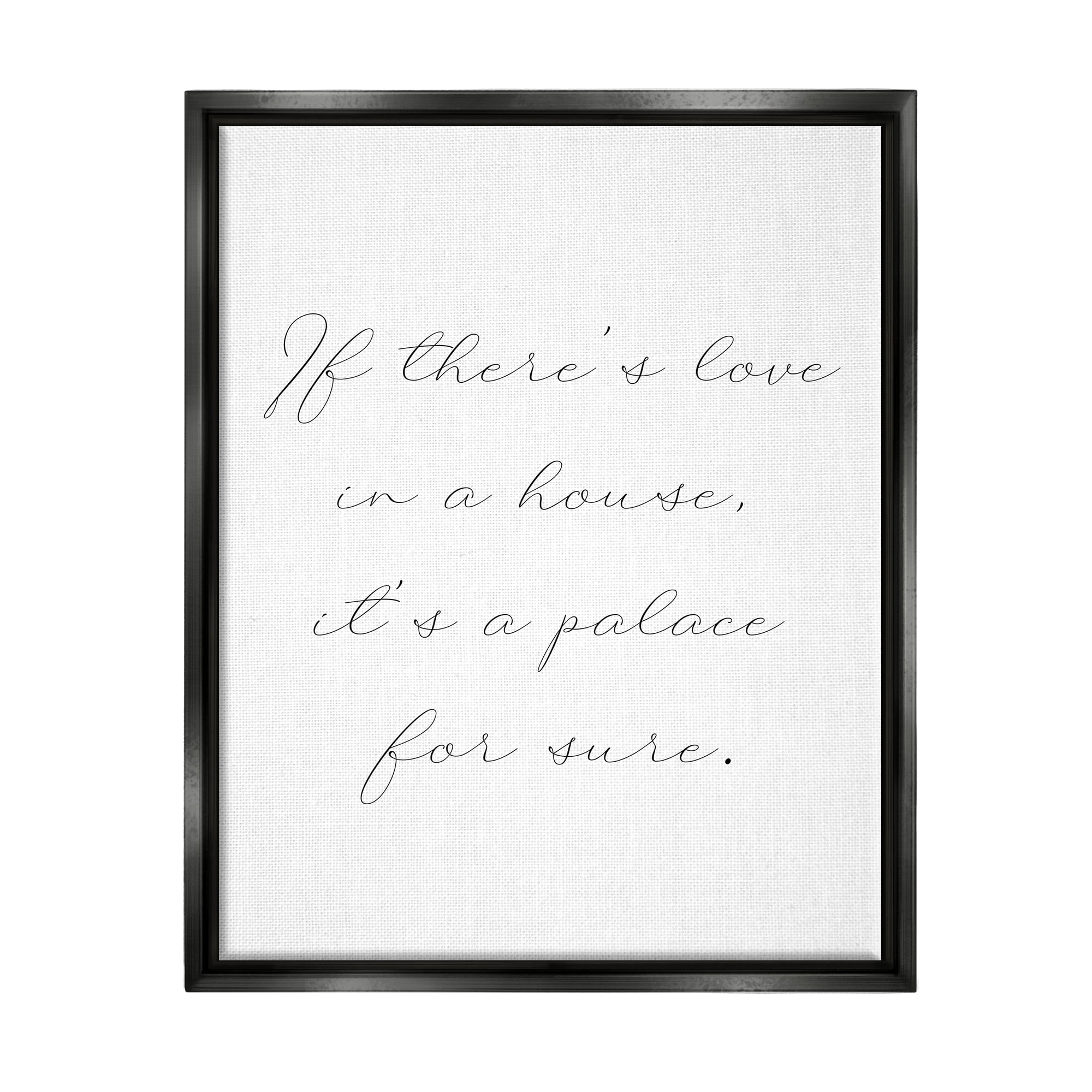 Stupell Industries Minimal Love In A House Inspirational Painting Black Floater Framed Art Print Wall Art, 17 x 21