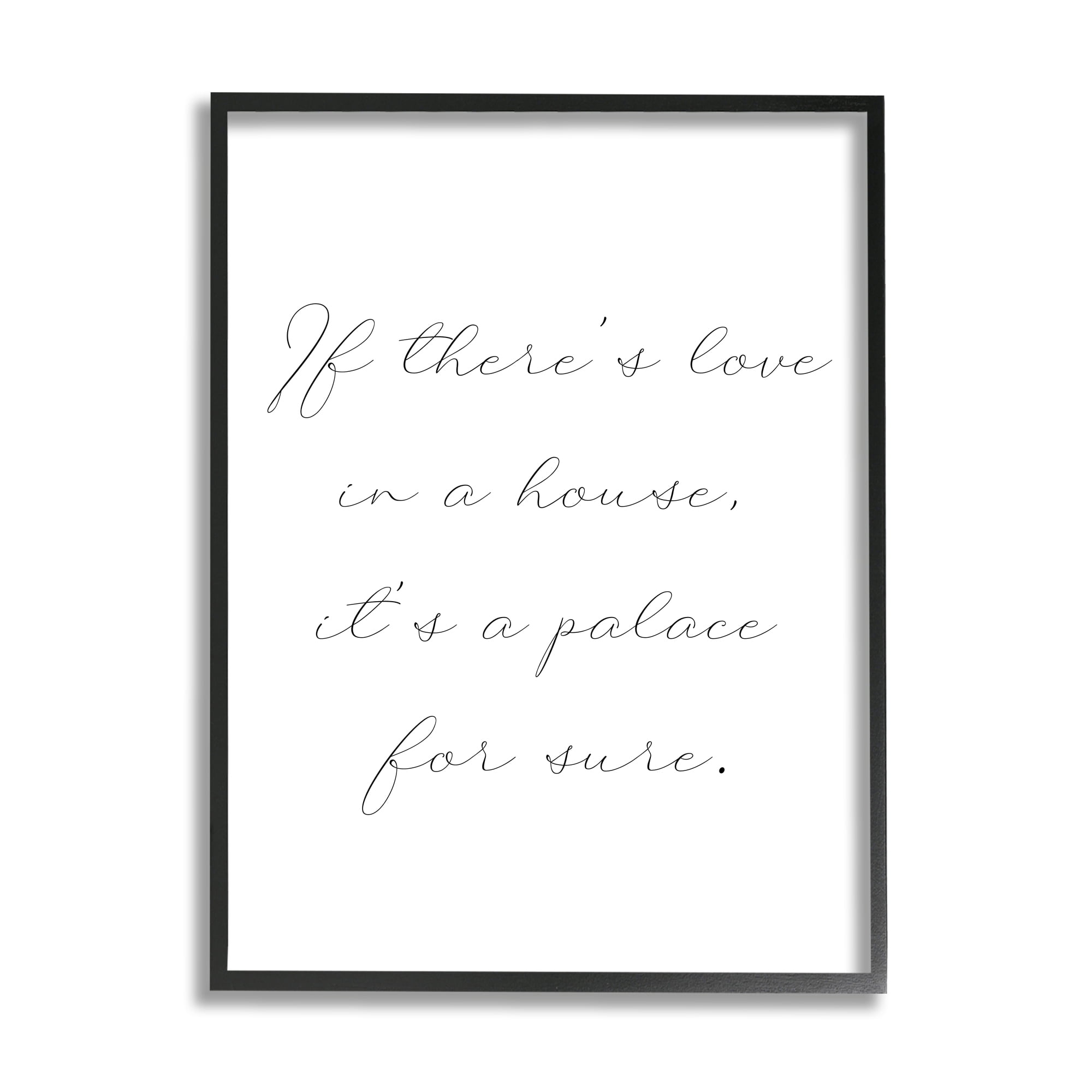 Stupell Industries Minimal Love In A House Inspirational Painting Black Framed Art Print Wall Art, 11 x 14