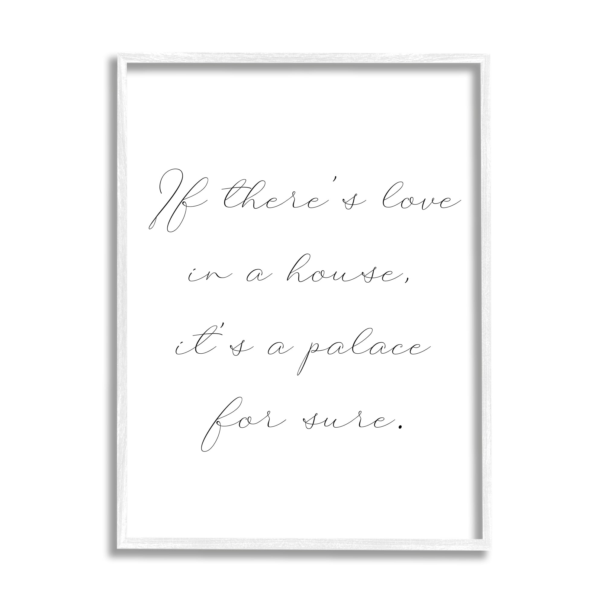 Stupell Industries Minimal Love In A House Inspirational Painting White Framed Art Print Wall Art, 24 x 30