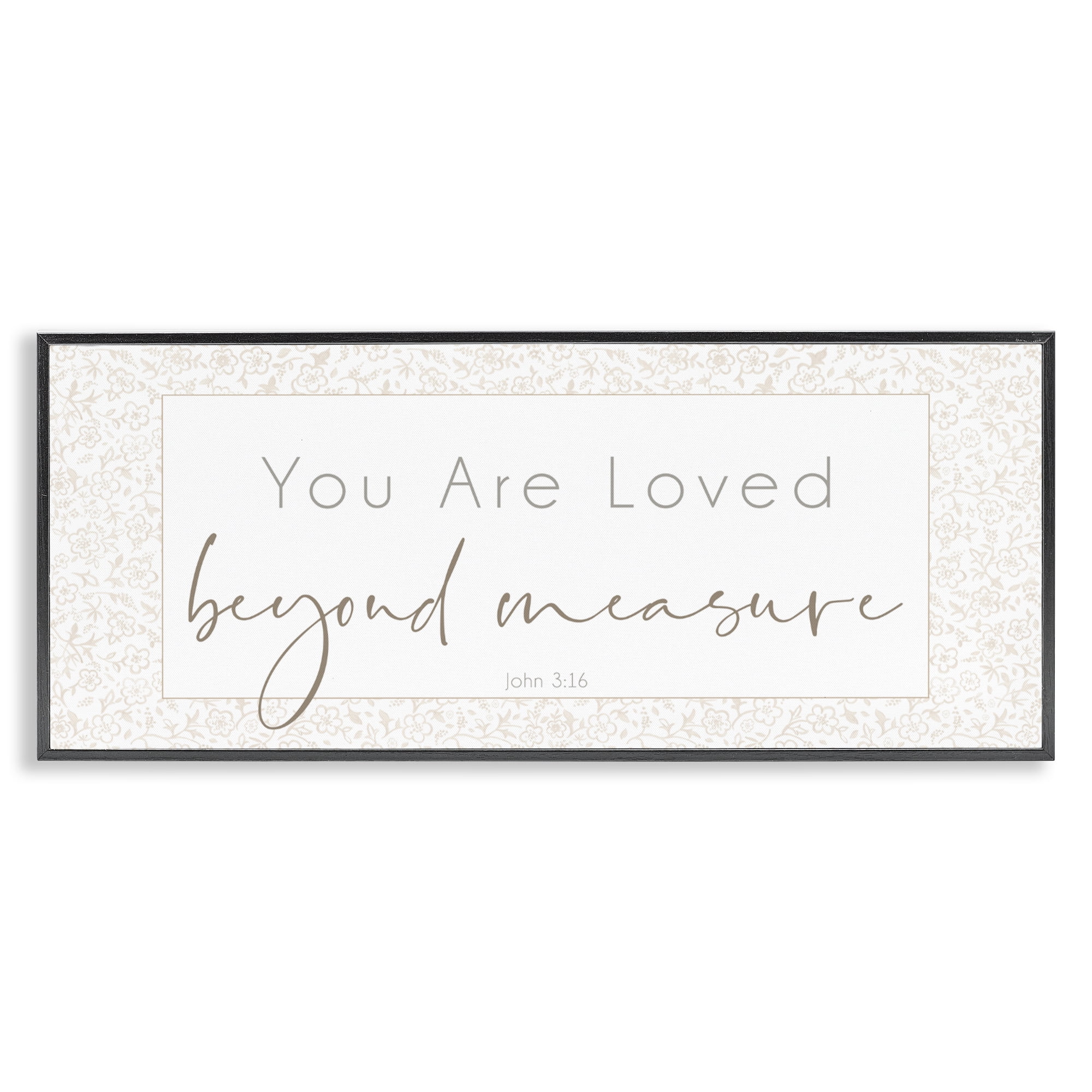 Stupell Industries Minimal Loved Beyond Measure Black Framed Giclee Art, design by Janice Gaynor
