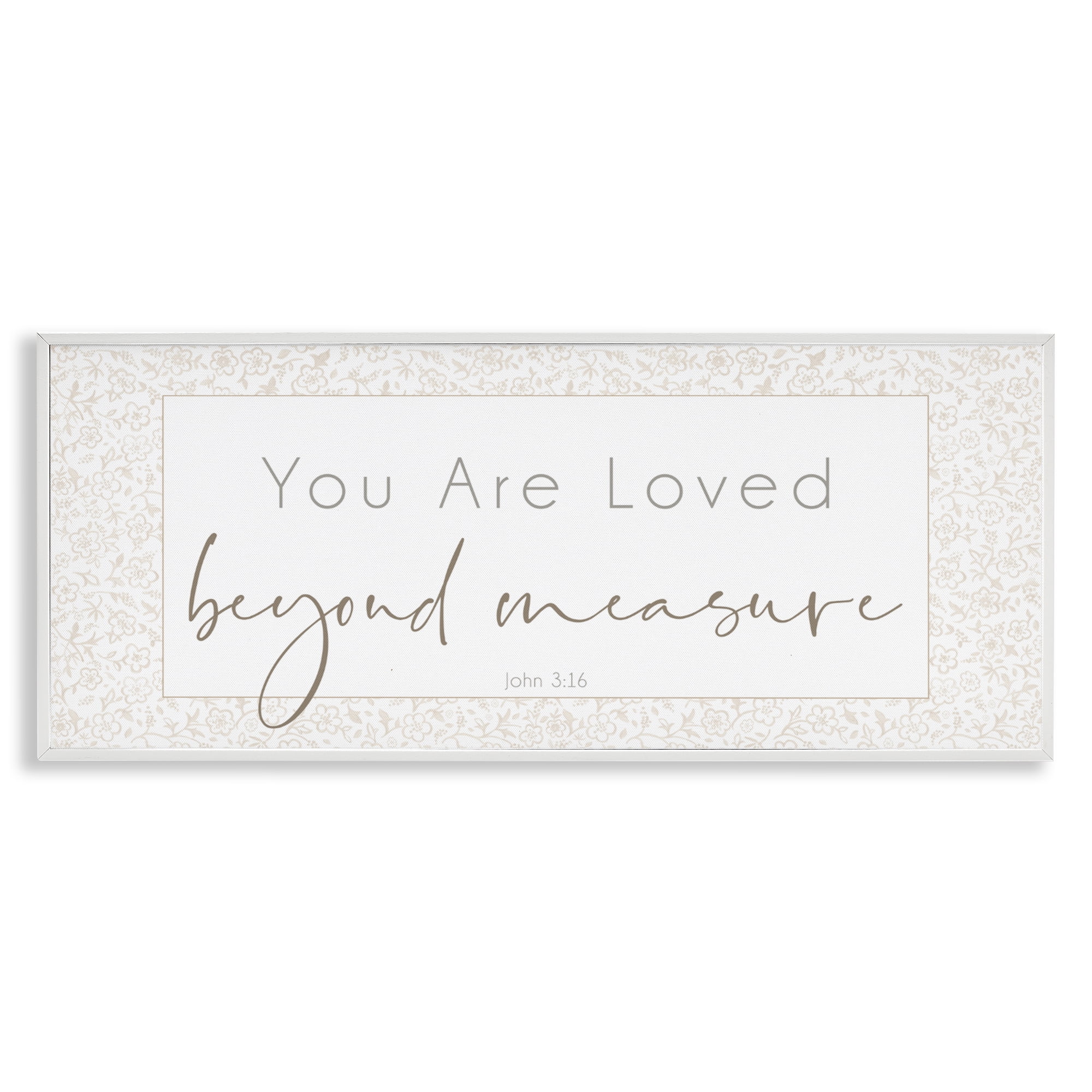Stupell Industries Minimal Loved Beyond Measure White Framed Giclee Art, design by Janice Gaynor