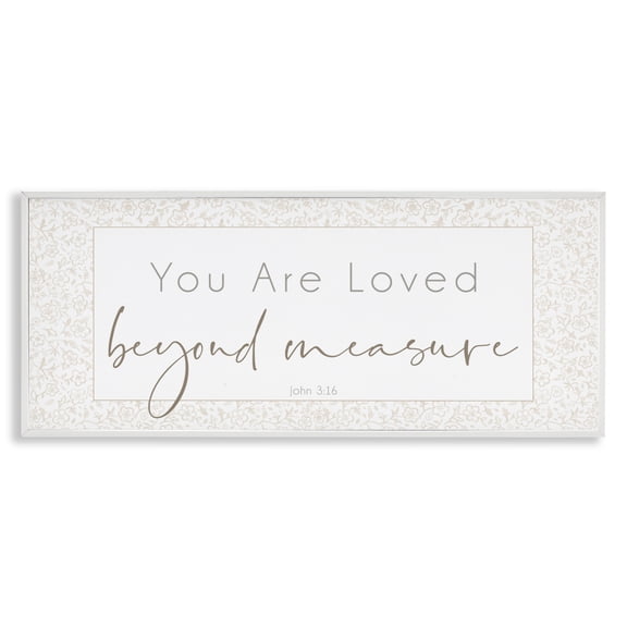 Stupell Industries Minimal Loved Beyond Measure White Framed Giclee Art, design by Janice Gaynor