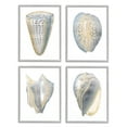 thumbnail image 1 of Stupell Industries Minimal Marine Shells Unique Blue Gold Pattern Gray Framed by Vision Studio, 1 of 7