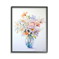 Stupell Industries Minimal Mixed Bouquet Botanical & Floral Painting Black Framed Art Print Wall Art, 11 x 14