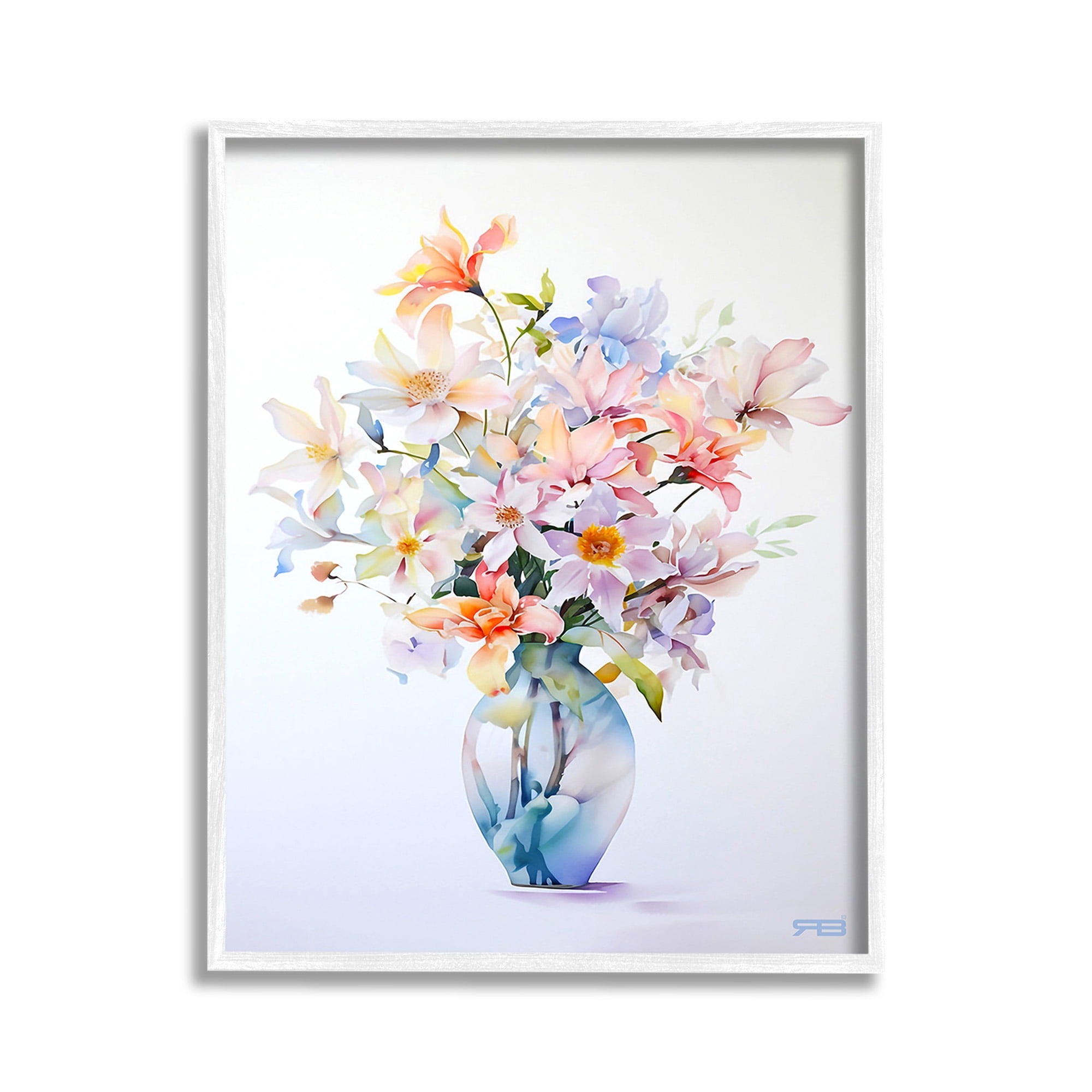Stupell Industries Minimal Mixed Bouquet Botanical & Floral Painting White Framed Art Print Wall Art, 11 x 14