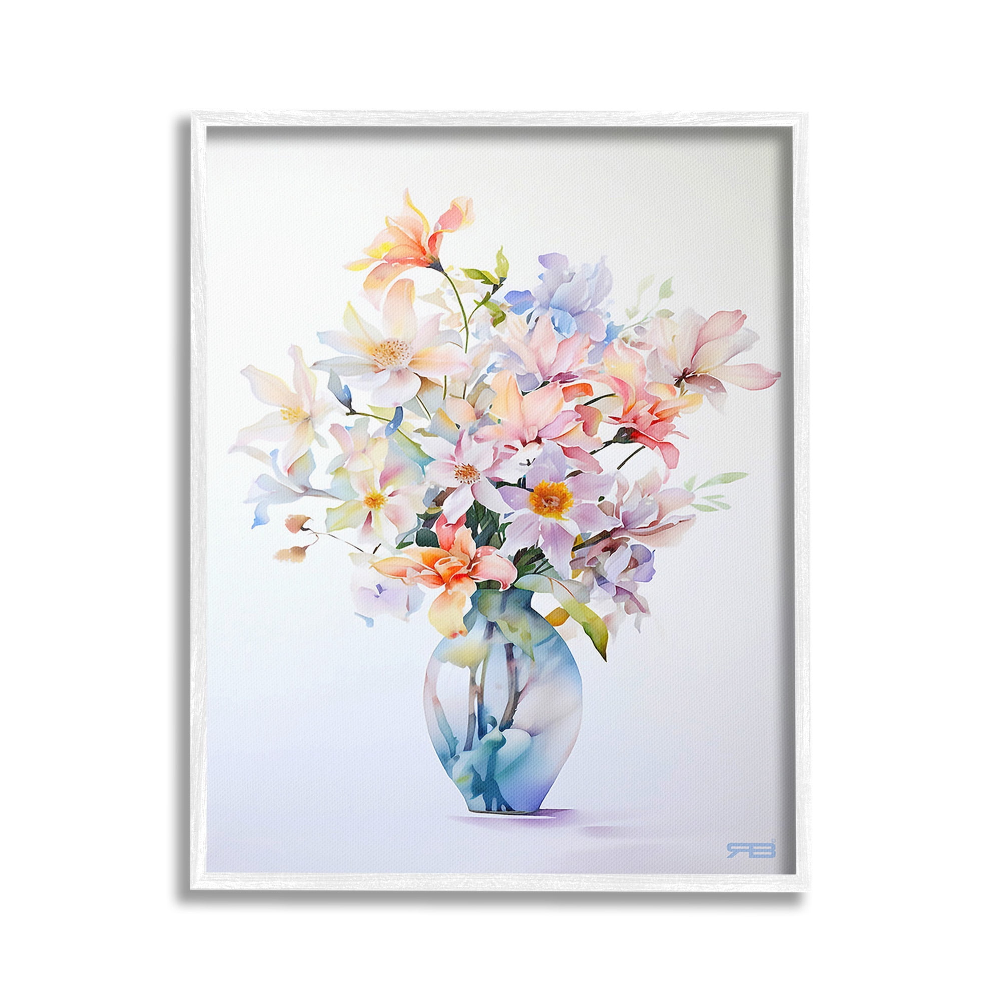 Stupell Industries Minimal Mixed Bouquet Botanical & Floral Painting White Framed Art Print Wall Art, 24 x 30