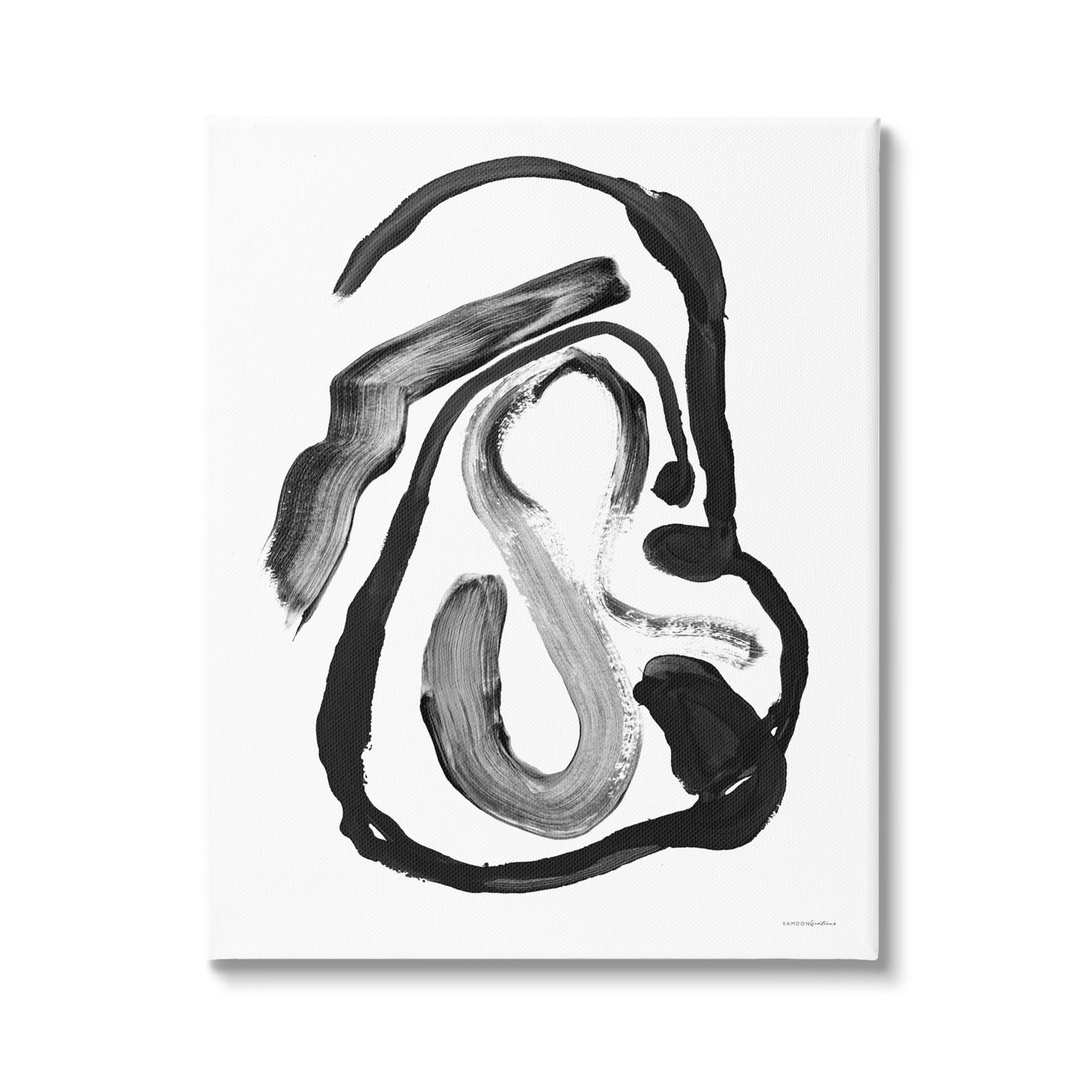 Stupell Industries Minimal Modern Calligraphic Doodle Line Abstract Faces ,36 x 48, Design by Kamdon Kreations