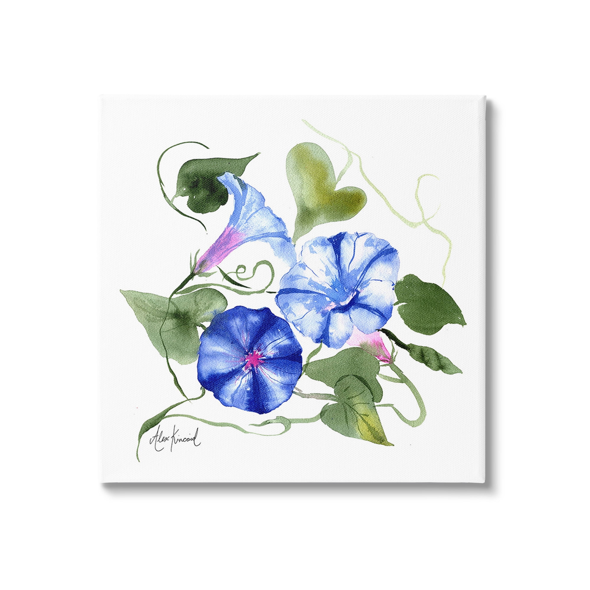 Stupell Industries Minimal Morning Glories Botanical & Floral Painting Gallery Wrapped Canvas Art Print Wall Art, 30 x 30