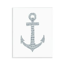 Stupell Industries Minimal Nautical Anchor Coastal Painting Unframed Art Print Wall Art, 11 x 14